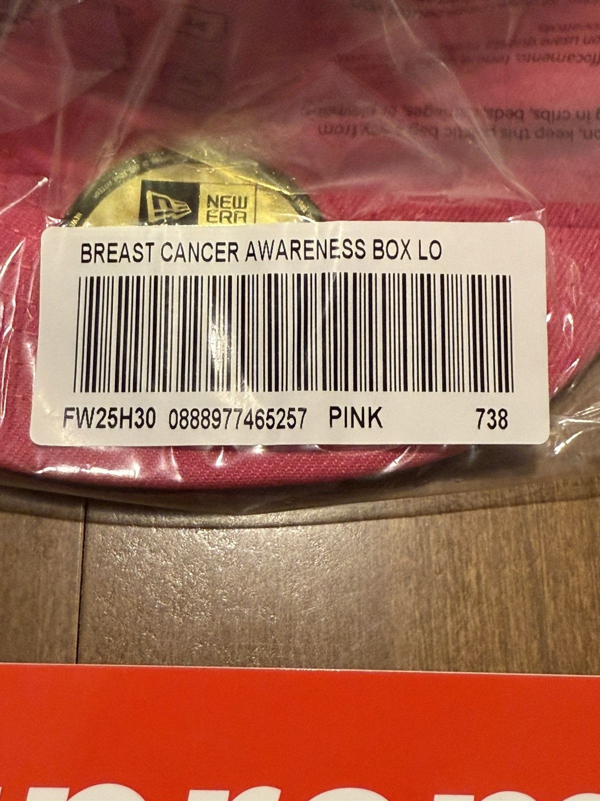 Supreme Supreme Pink Breast Cancer Awareness Box Logo New Era 7 3/8 Size ONE SIZE - 2 Thumbnail