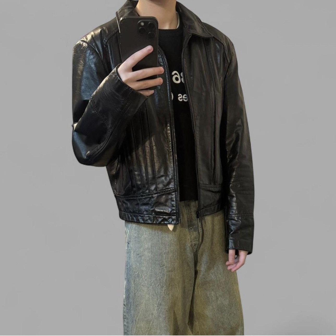 Wilsons Leather Vintage 80’s Wilson’s Black Leather Jacket Size US XXS / EU 40 - 2 Thumbnail