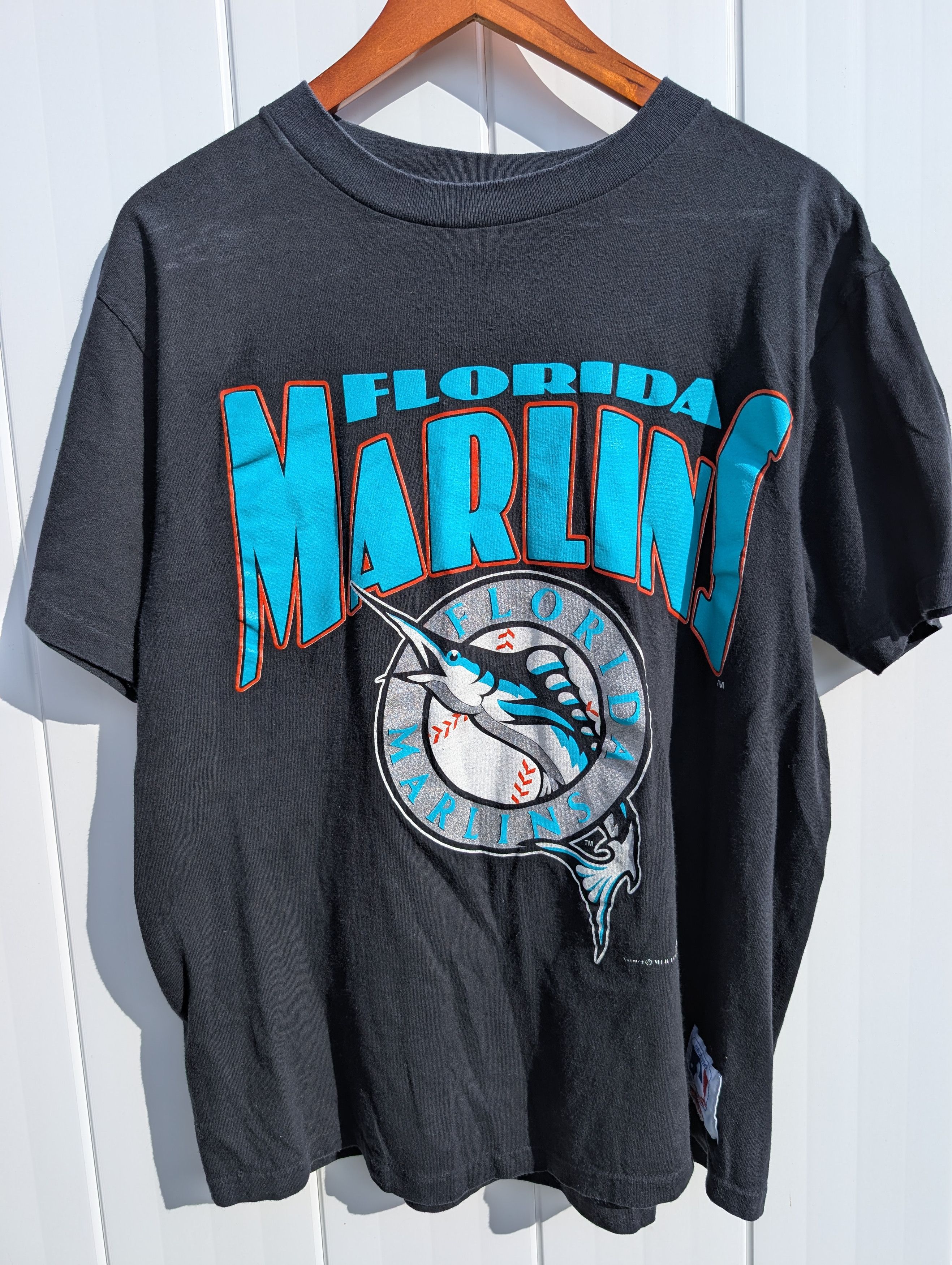 MLB × Nutmeg × Vintage 1994 Florida Marlins Big Print T-Shirt Size US L / EU 52-54 / 3 - 1 Thumbnail