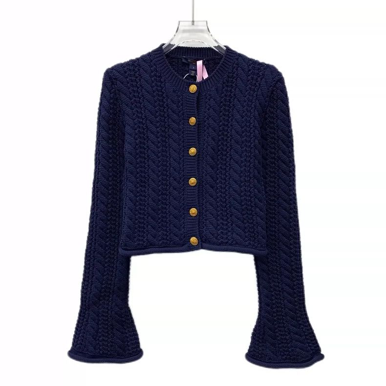 Louis Vuitton Louis Vuitton Knitted cardigan jacket with 22 blue knitted Size S / US 4 / IT 40 - 1 Thumbnail