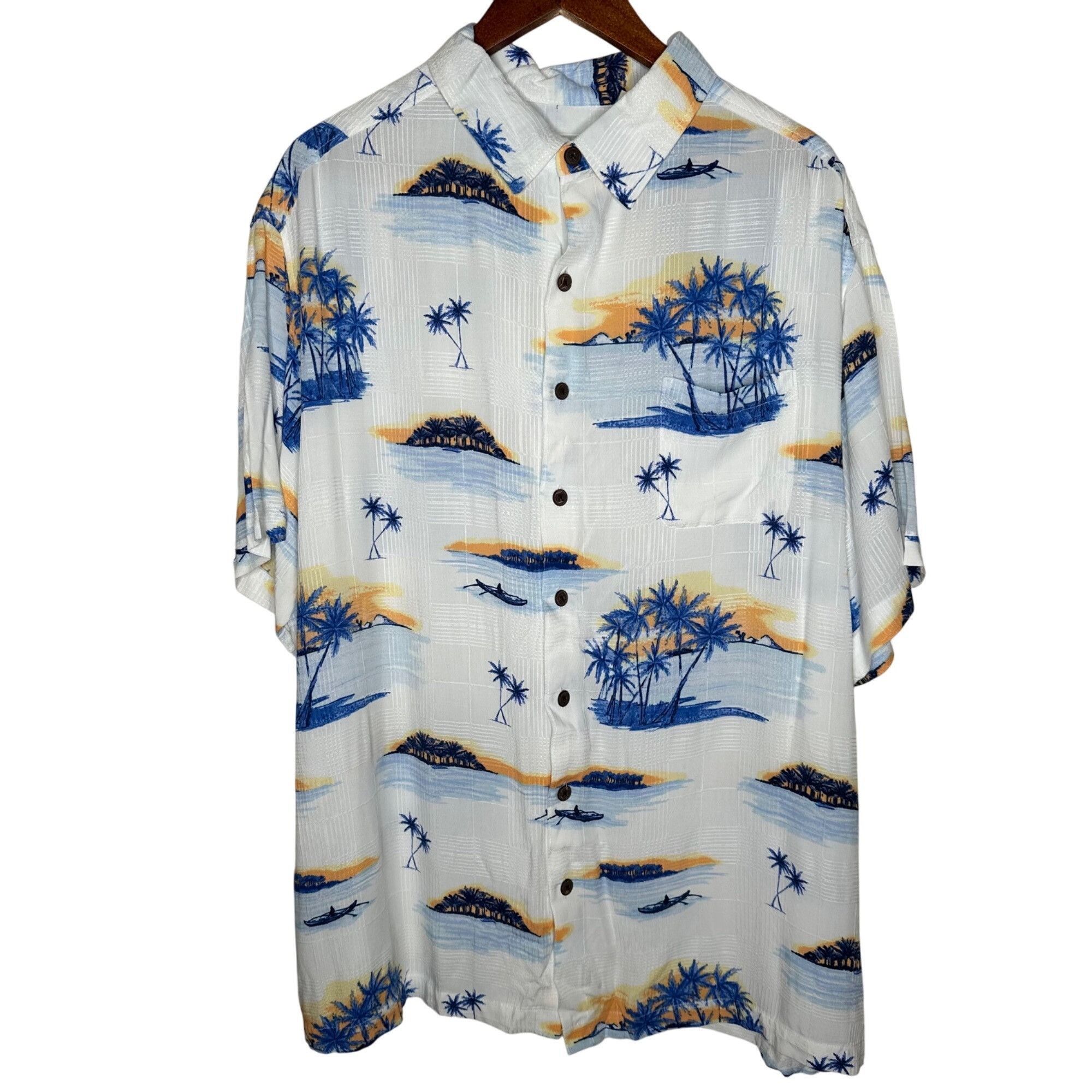 Caribbean Caribbean Camp Shirt Hawaiian Print White Sz 2XB Size US XXL / EU 58 / 5 - 1 Thumbnail