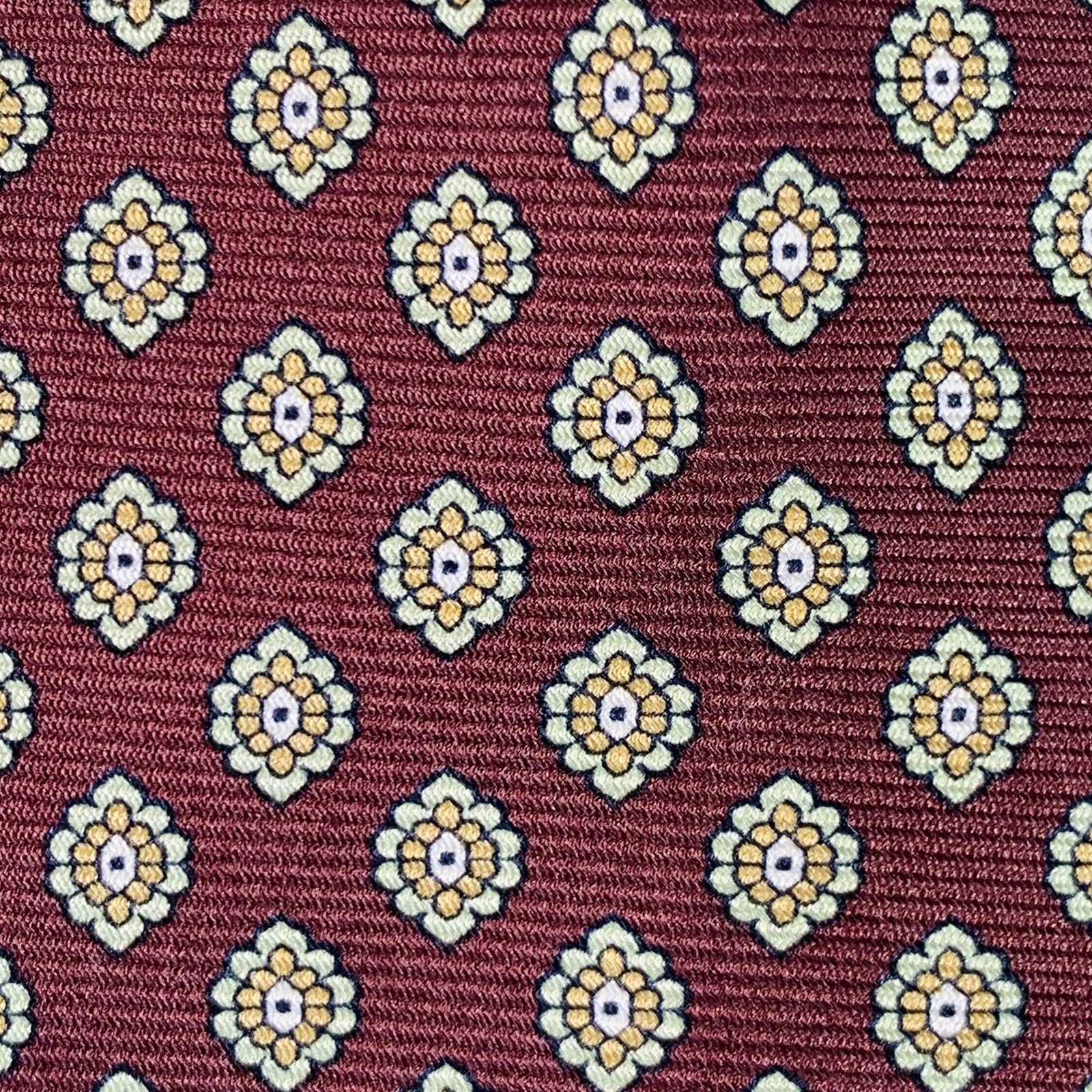Kiton KITON Brown Yellow Abstract Floral Silk Tie Size ONE SIZE - 2 Thumbnail