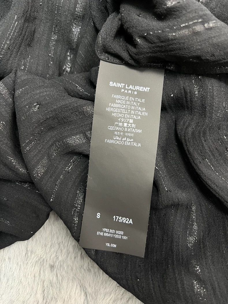 Saint Laurent Paris Saint Laurent SLP Black Silk Deep V Blouse- Size US S / EU 44-46 / 1 - 6 Thumbnail