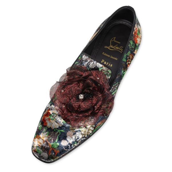 Christian Louboutin o1s1wg111224 Dandyflor Flat Tissu Lame in Multicolor Size US 12 / EU 45 - 3 Thumbnail