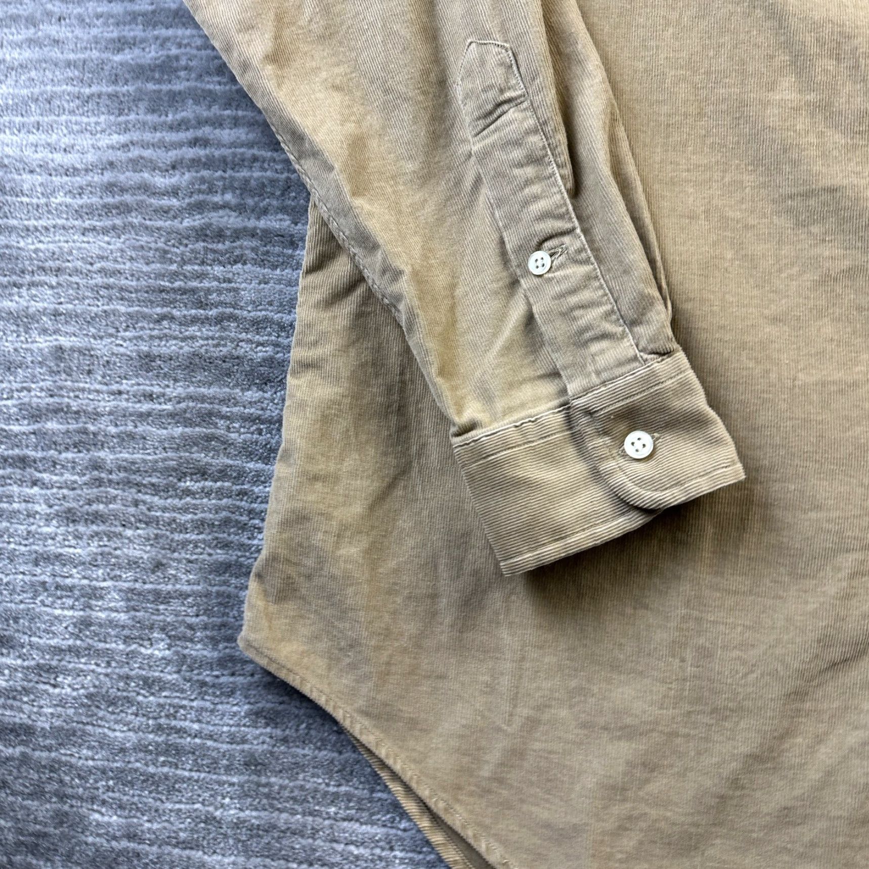 Ralph Lauren Ralph Lauren Shirt Mens Medium Beige Tan Cream Corduroy Pony Button Up Blake Size US M / EU 48-50 / 2 - 6 Thumbnail