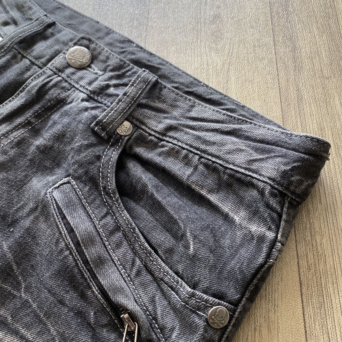 Japanese Brand Double Focus Japan Denim Fadding Pants Size US 33 - 6 Thumbnail