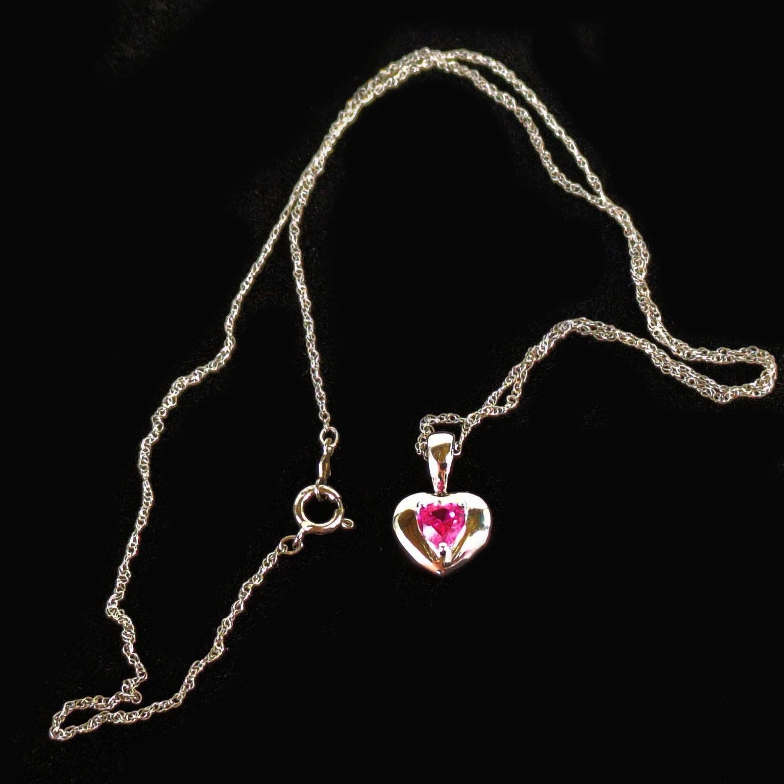 Other 925 Sterling Silver Chain Necklace Pink October Birthstone Size ONE SIZE - 1 Thumbnail