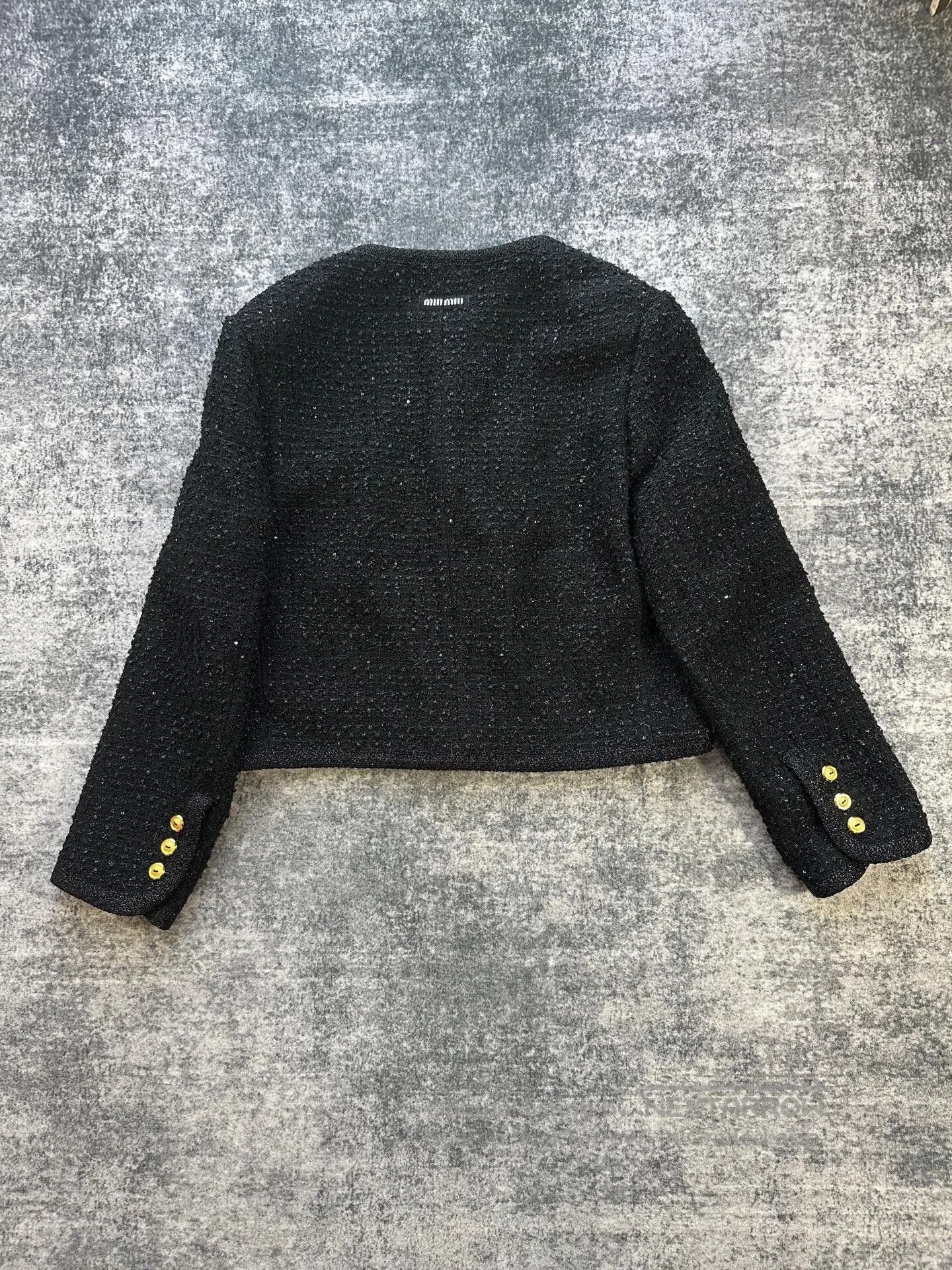Miu Miu miu miu black tweed sequin jacket. Size M / US 6-8 / IT 42-44 - 2 Thumbnail