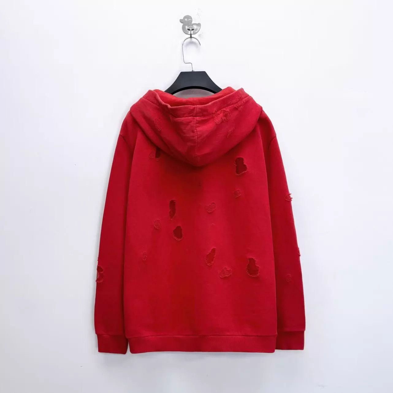 Givenchy Givenchy Red Rottweiler Large Dog Head Distressed Hoodie L Size US L / EU 52-54 / 3 - 2 Thumbnail