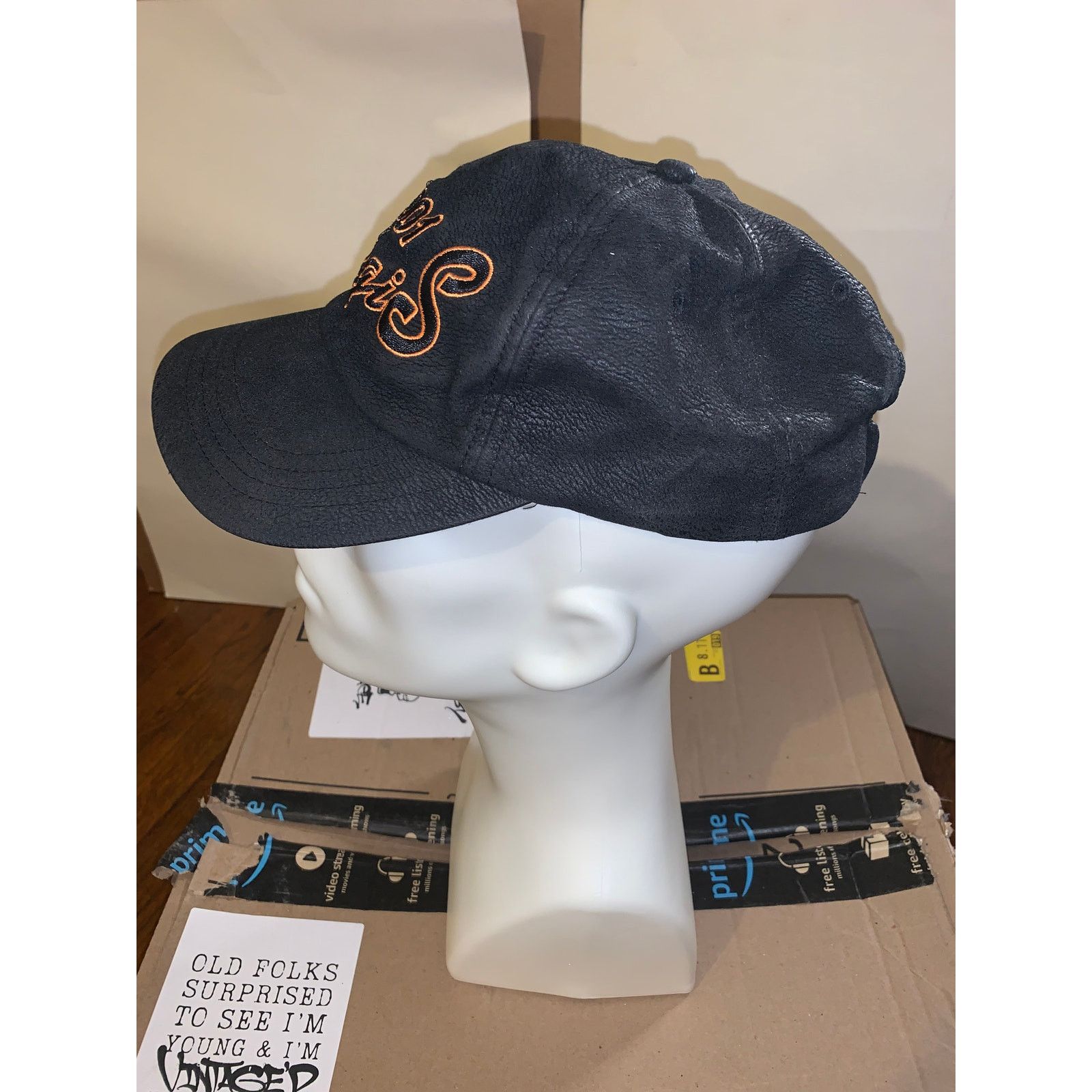 Harley Davidson × Vintage 2001 Sturgis Motorcycle Rally Leather Strapback Hat Black Size ONE SIZE - 2 Thumbnail
