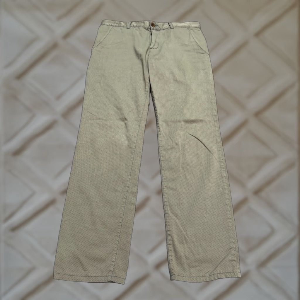 Vintage ALBERTO Slim Pants Mens Khakis 30x32 Brown Cotton Blend Flat Front Straight Vintage No Size US 30 / EU 46 - 1 Thumbnail