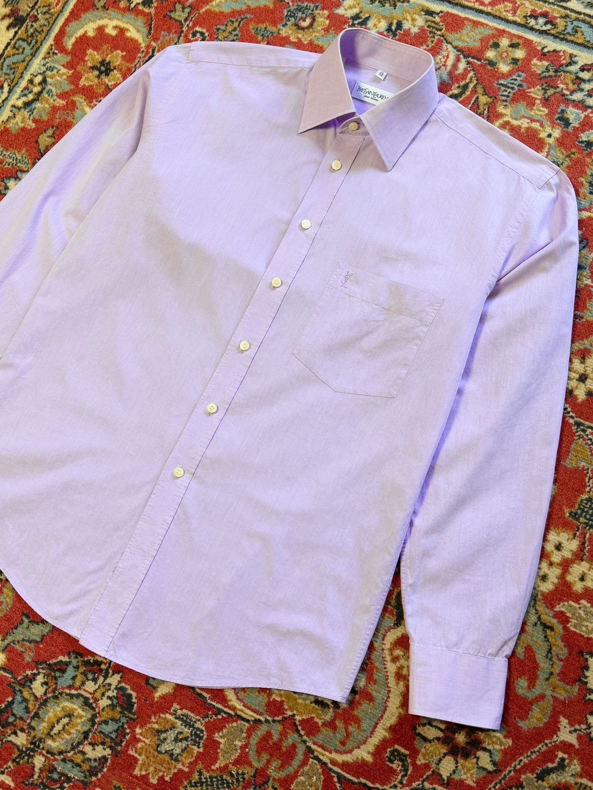 Yves Saint Laurent Yves Saint Laurent Logo Purple Shirt Size US L / EU 52-54 / 3 - 6 Thumbnail