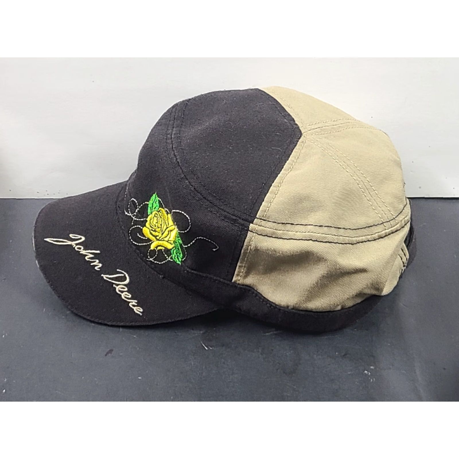 John Deere John Deere Hat Adjustble Painter Hat Multicolor 100% Cotton Rose Green Yellow Embroidered Womens Mens Boys Girls Size ONE SIZE - 6 Thumbnail