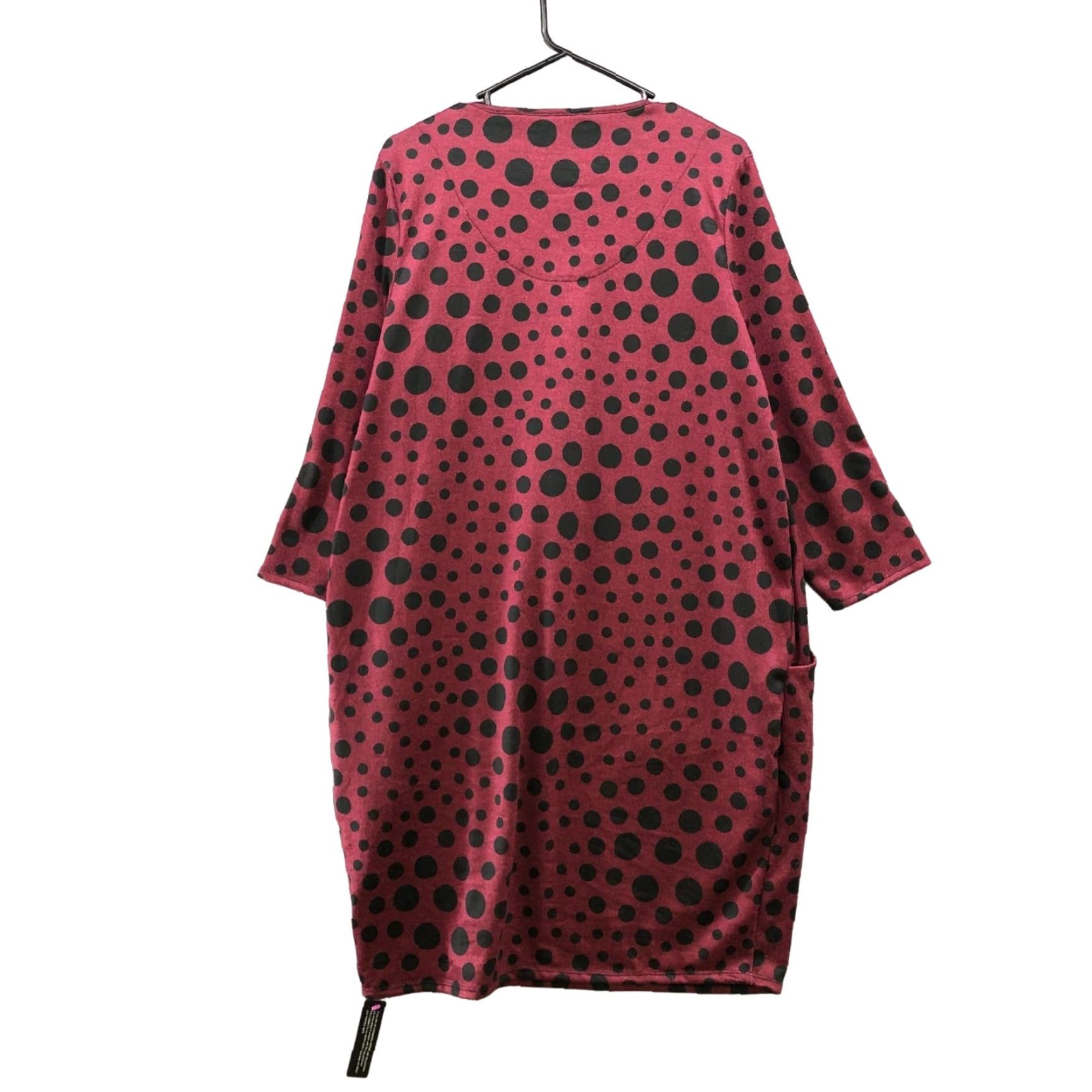 Vintage Roman Dress NWT Women 16 Burgundy Red Polka Dot V Neck Knit Long Sleeve Shift Size XXL / US 16-18 / IT 52-54 - 2 Thumbnail