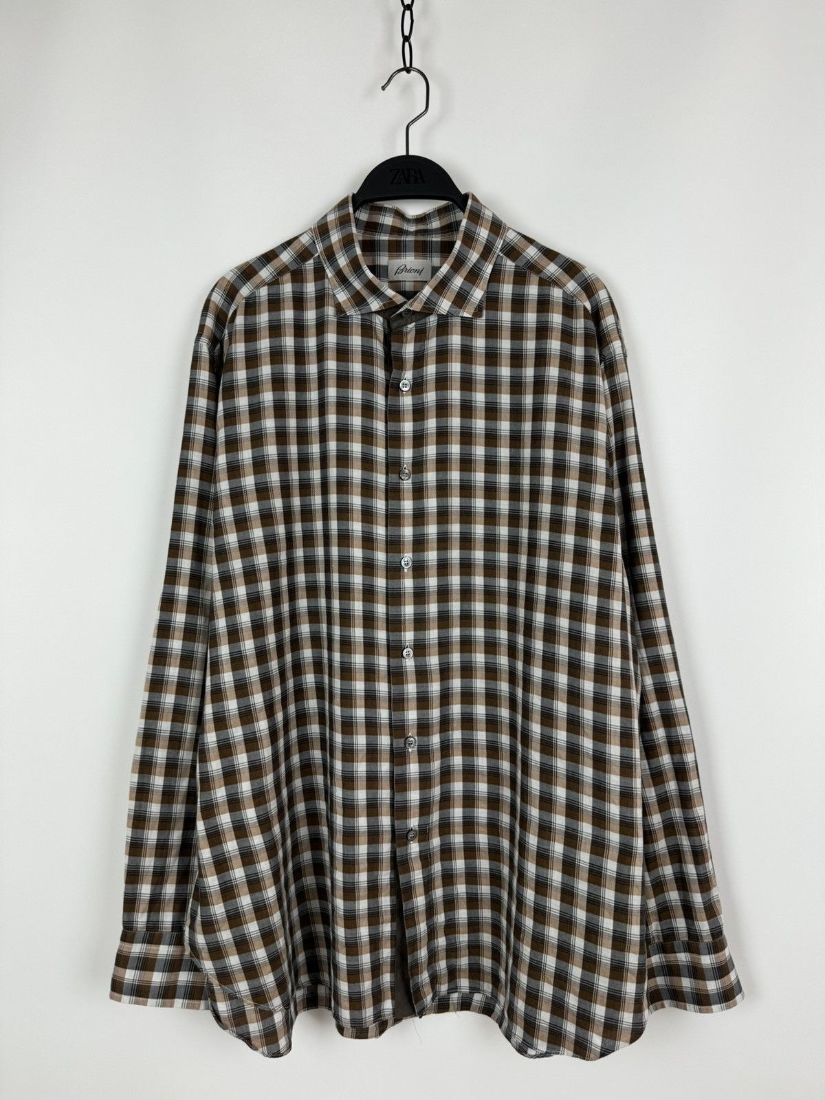 Brioni Brioni Check Buttons Shirt Size US XXL / EU 58 / 5 - 1 Thumbnail