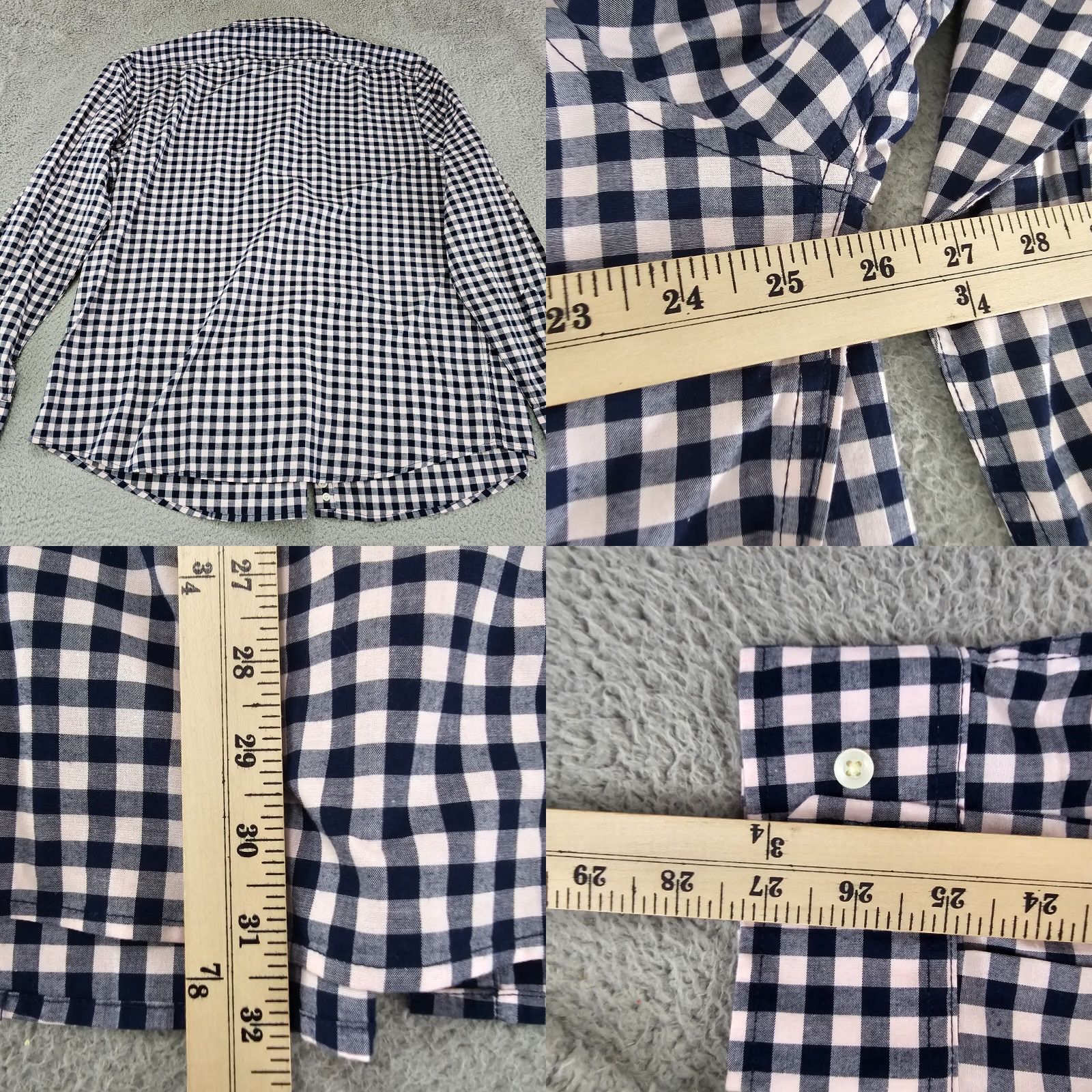 Vintage Goodfellow Shirt Mens 2XL Pink Navy Check Button-Up Long Sleeve Size US XXL / EU 58 / 5 - 8 Thumbnail