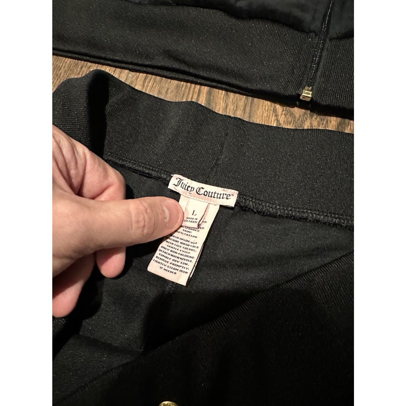 Juicy Couture VINTAGE Juicy Couture Tracksuit Jacket Pants Set Large L Black Women Pockets Velour 2000s Y2K Size L / US 10 / IT 46 - 6 Thumbnail