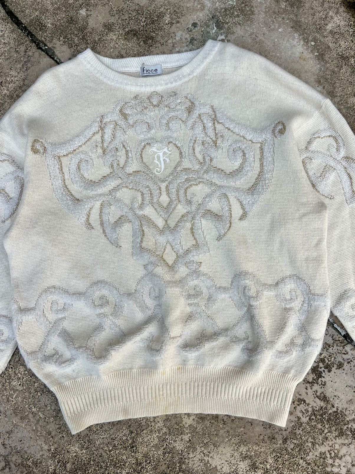 KMRii × Yasuyuki Ishii × Yoshiyuki Konishi Vintage Yoshiyuki Konishi Ficce Trompe L'oeil Knitwear Sweat Size US L / EU 52-54 / 3 - 2 Thumbnail