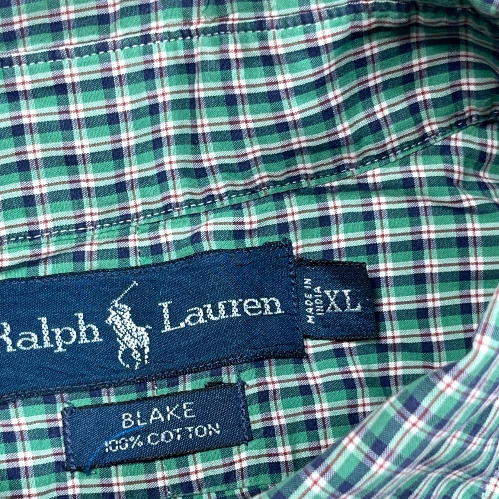 Ralph Lauren Ralph Lauren Shirt Men XL Green Plaid Button-Up Blake Regular Pocket Cotton Size US XL / EU 56 / 4 - 4 Thumbnail