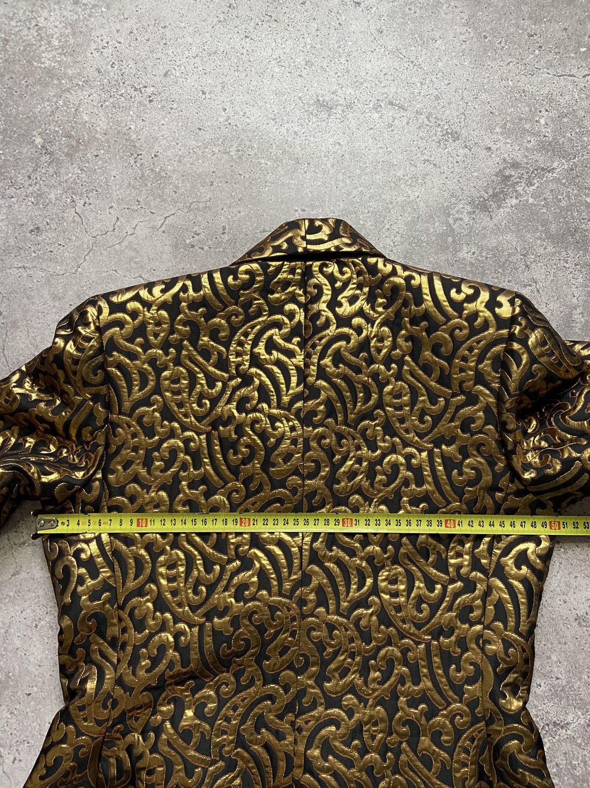 Yves Saint Laurent Yves Saint Laurent Variation Gold Jacquard Pattern Blazer Size XL / US 12-14 / IT 48-50 - 13 Thumbnail
