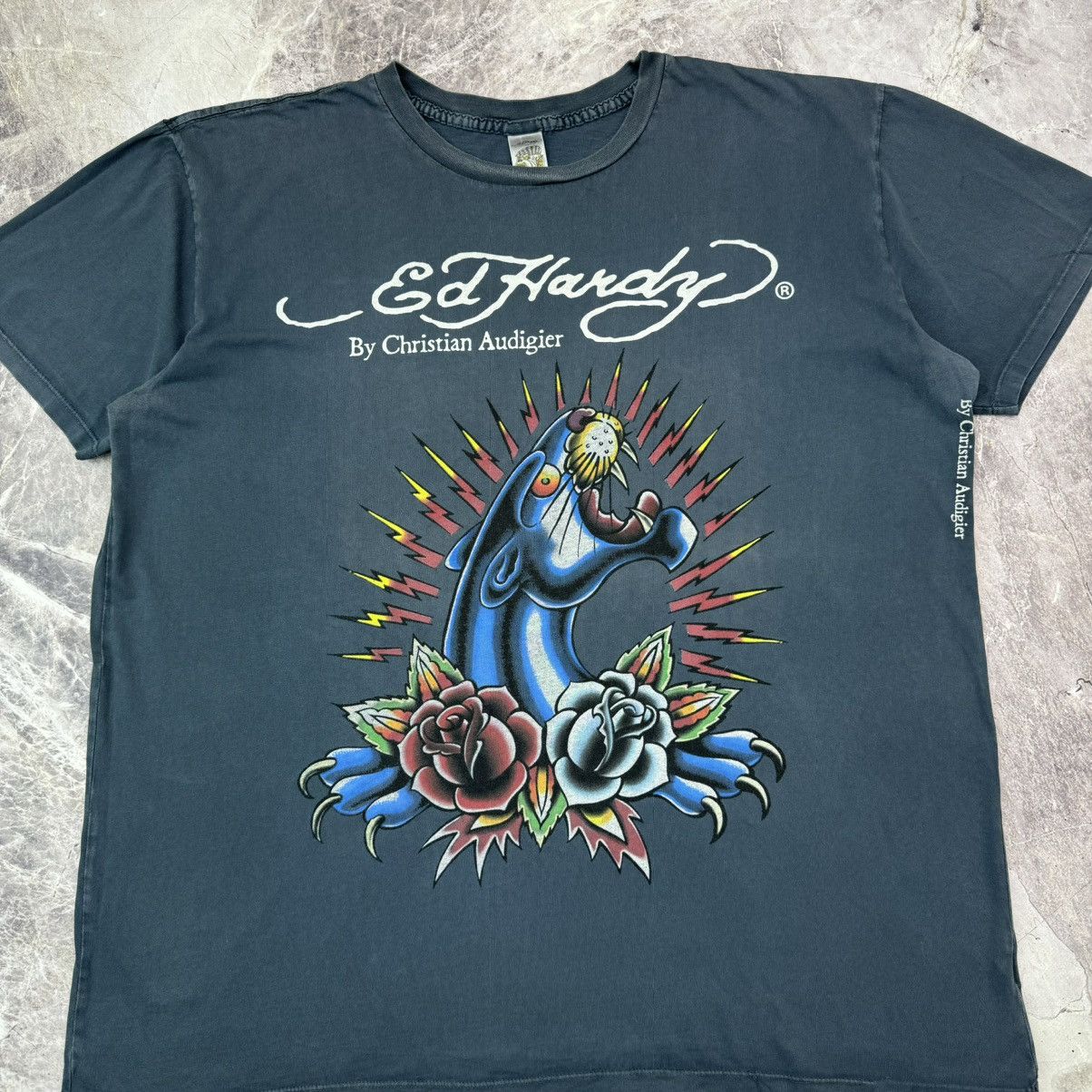 Christian Audigier × Ed Hardy Vintage Ed Hardy T shirt Pantera Roses Christian Audigier XL Size US XL / EU 56 / 4 - 15 Thumbnail