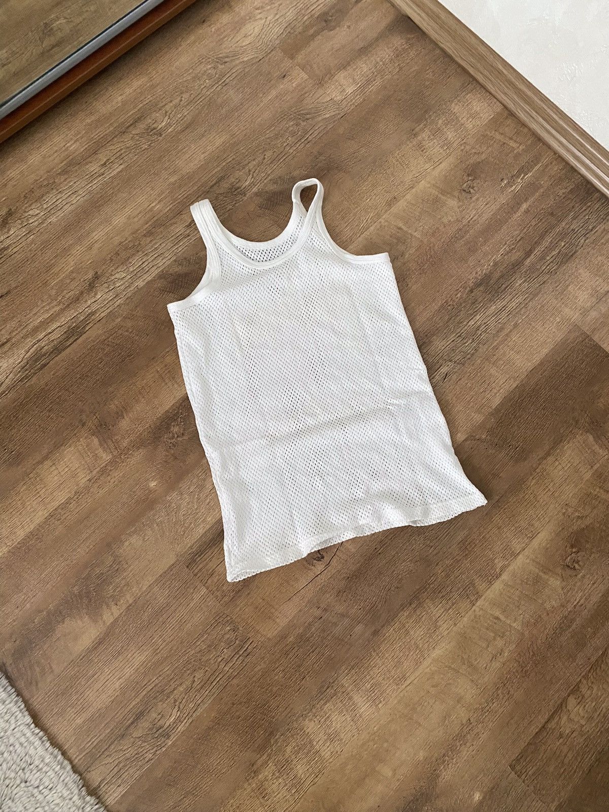 Vintage Vintage Tank Top Mesh Basic White 90s Size US M / EU 48-50 / 2 - 1 Thumbnail