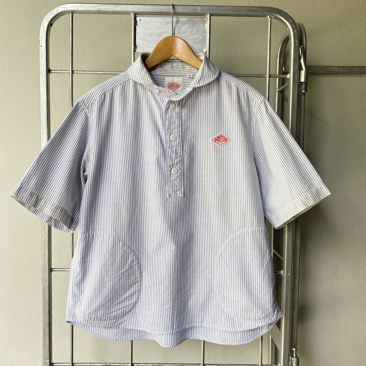 Danton DANTON Light Blue & White Striped Sailor Collar Shirt Size XS / US 0-2 / IT 36-38 - 3 Thumbnail
