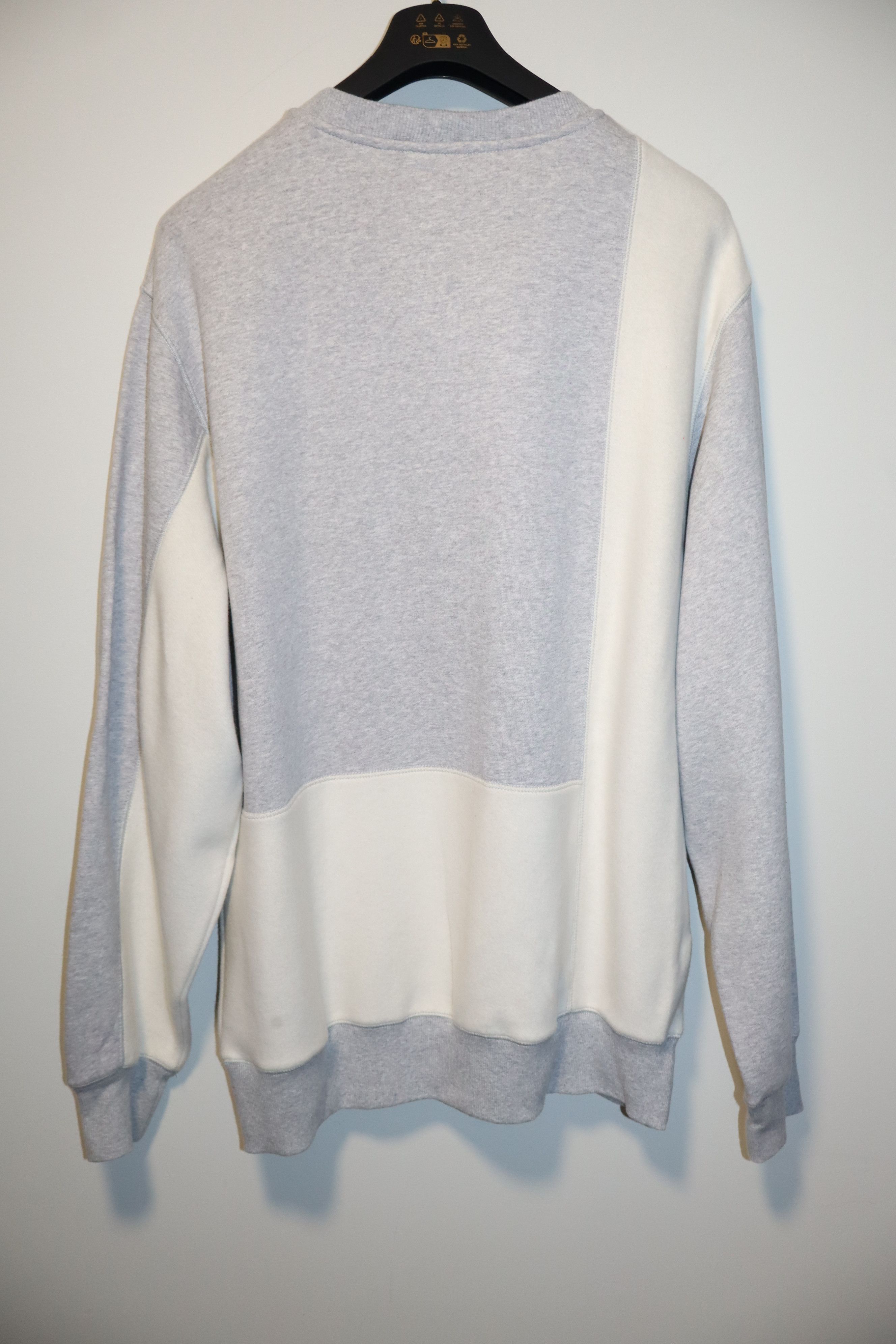 Helmut Lang Grey & Off-White Colorblock Crewneck Size US XL / EU 56 / 4 - 8 Thumbnail
