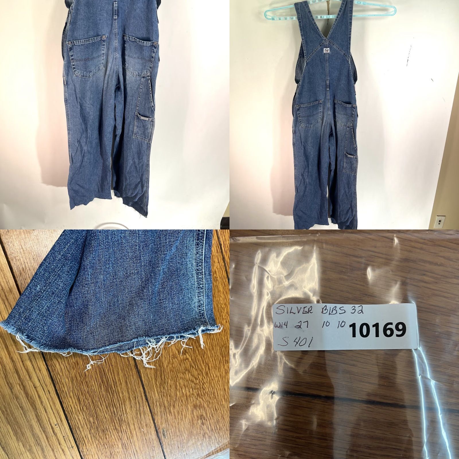Silver Jeans Co. Vintage Silver Jeans Blue Flared Denim Bibs Womens Size 32 Distressed Relaxed Fit Size 24" / US 00 / IT 34 - 8 Thumbnail