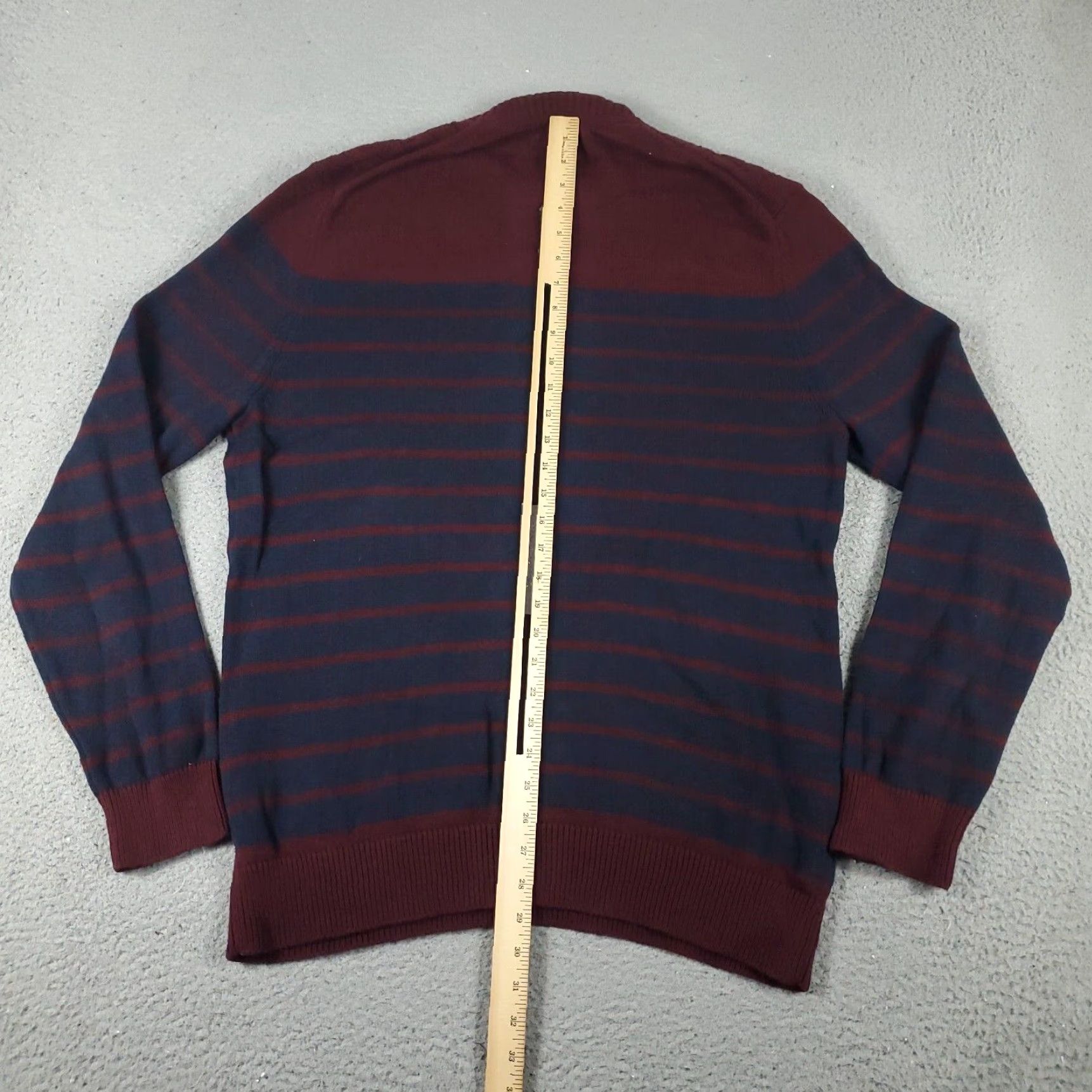 Nautica Nautica Cable Knit Sweater Mens Large Blue Red Stripe Casual Pullover Crew Neck Cotton Size US L / EU 52-54 / 3 - 5 Thumbnail