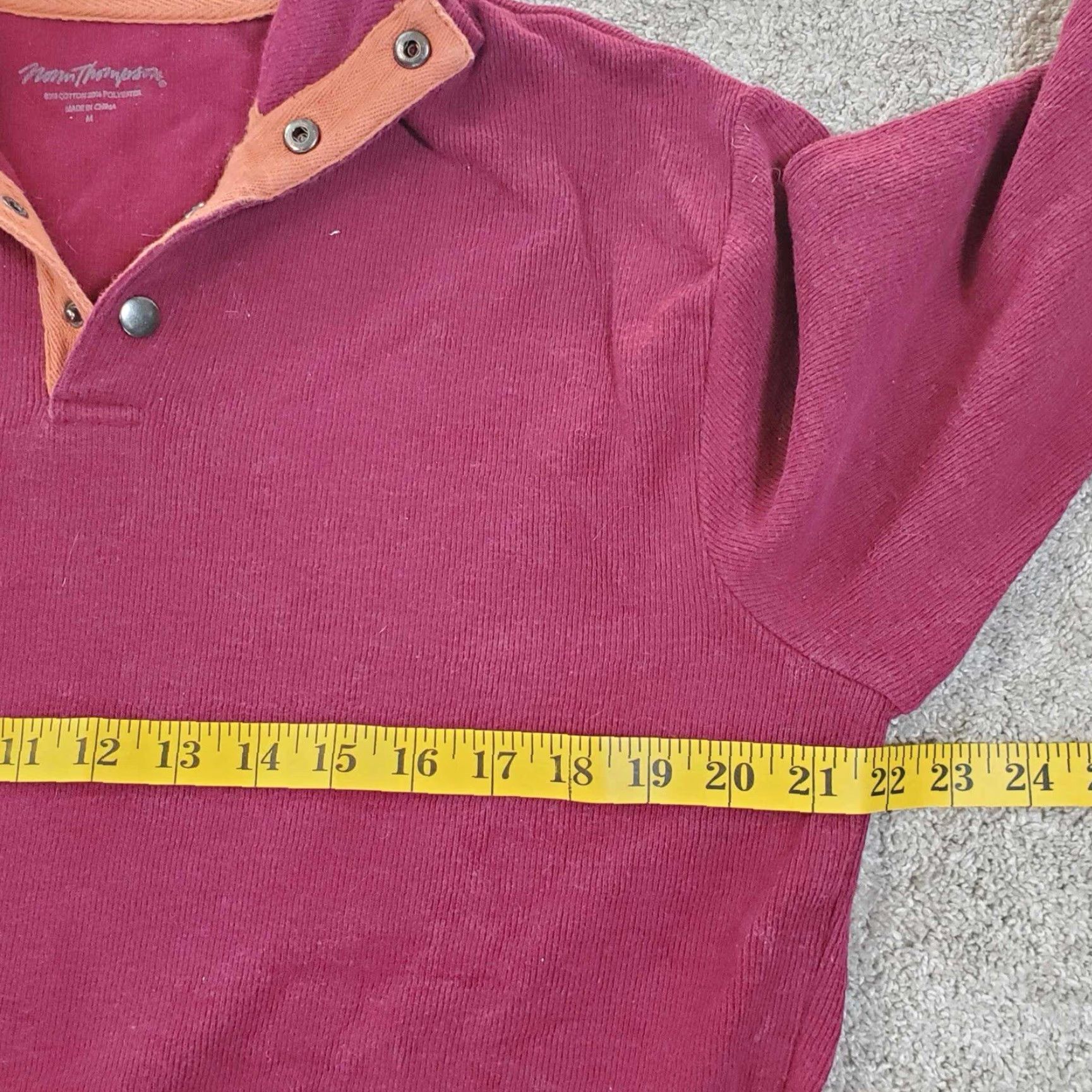 Jim Thompson VINTAGE Norm Thompson Shirt Mens M Red Henley Long Sleeve Buttoned Grandpa Size US M / EU 48-50 / 2 - 6 Thumbnail