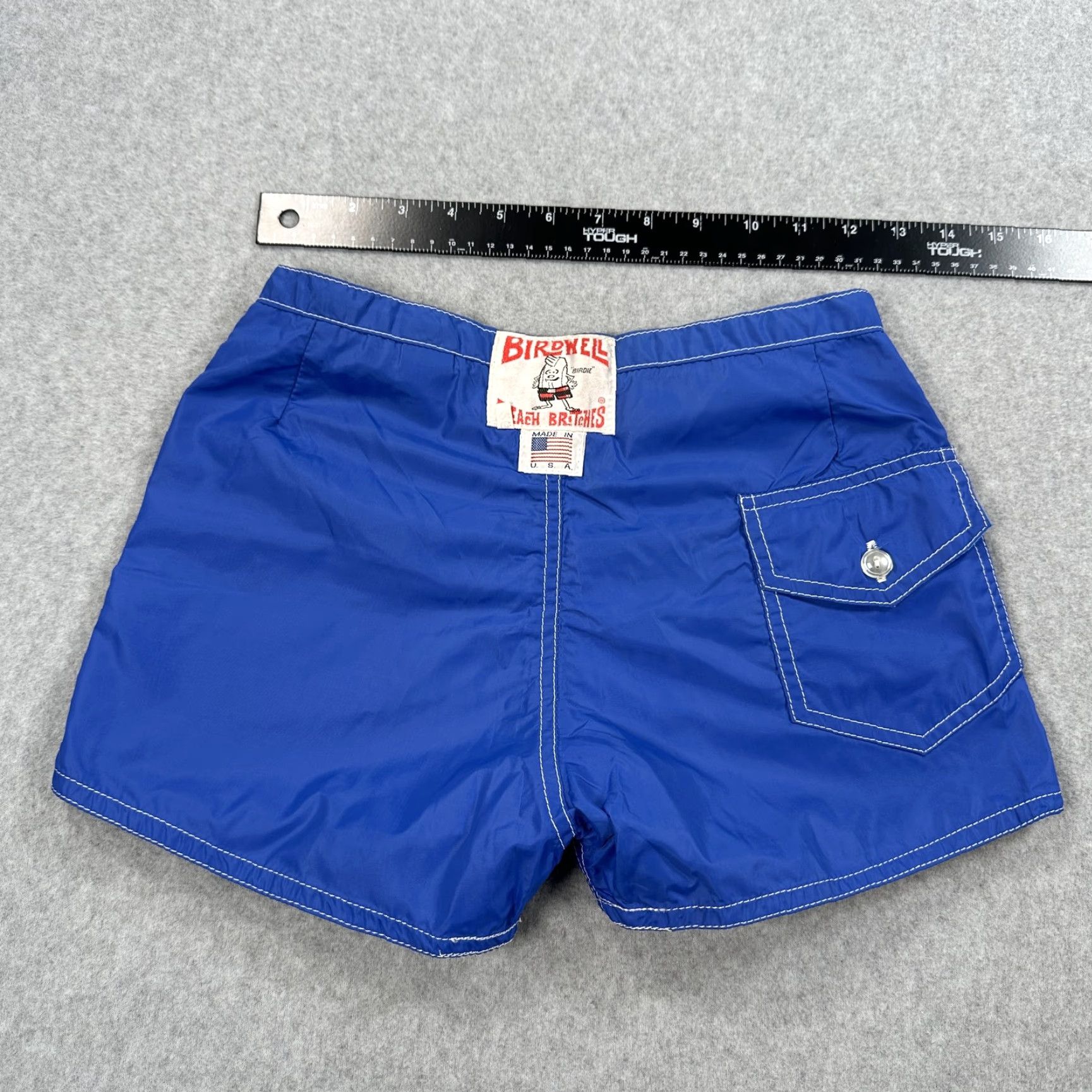 Vintage Birdwell Beach Britches Shorts Mens 26 Blue Swim Trunks Boardshorts Made USA New Size US 27 - 4 Thumbnail