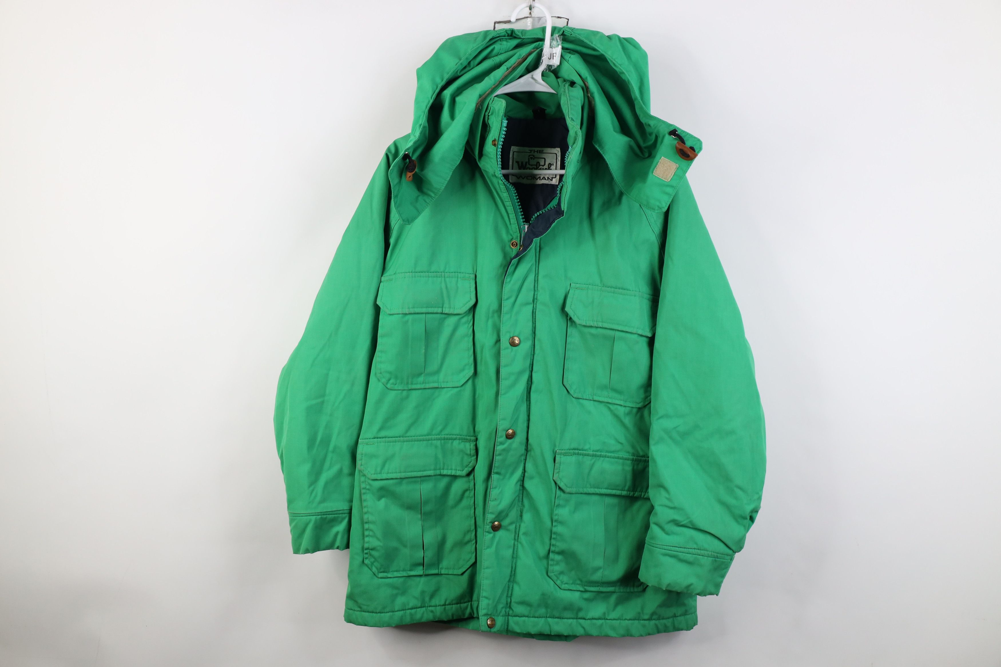 Woolrich Woolen Mills Vintage 70s Woolrich Hooded Parka Jacket Lime Green USA Size XL / US 12-14 / IT 48-50 - 1 Thumbnail