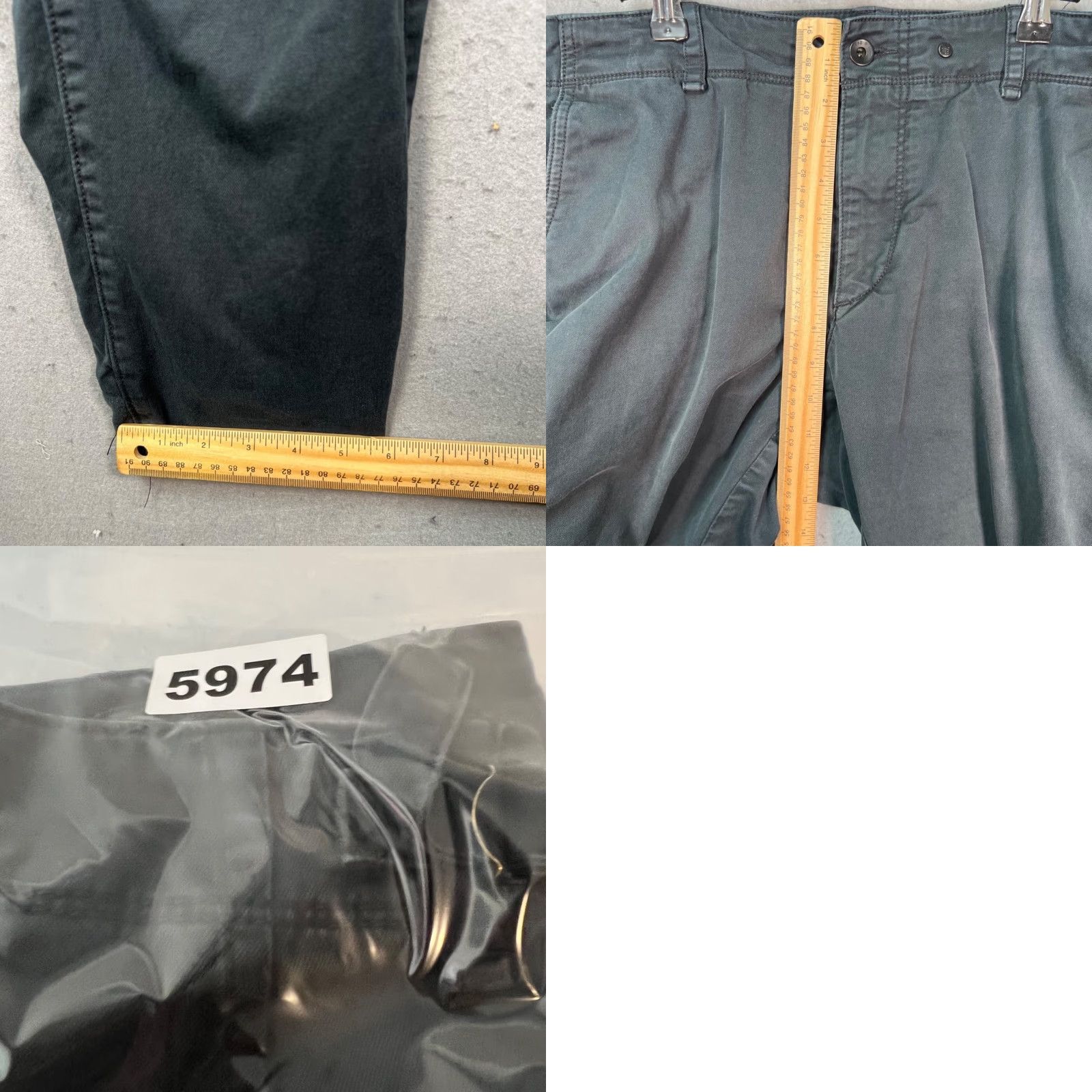 Rag & Bone rag & bone Mens Size 33 Black Tapered Pants Cotton Elastane Adjustable Waist Chino Front Flat Rise Mid 10-12in Inseam 30in Casual Slim Fits Mens Size US 33 - 8 Thumbnail