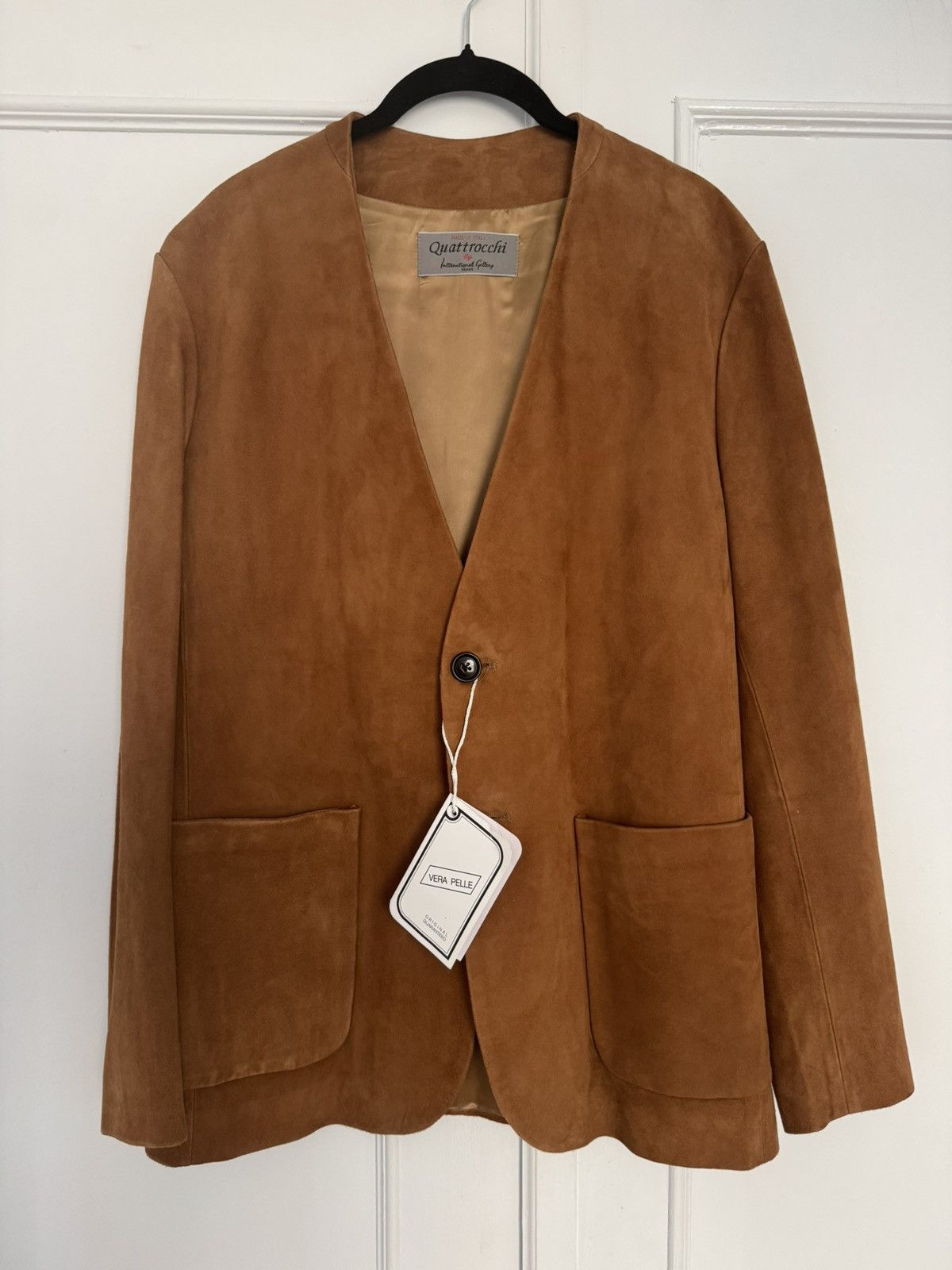 Beams Japan Beams Made in Italy Collarless Suede Jacket 42 XS NWT Size US XS / EU 42 / 0 - 1 Thumbnail