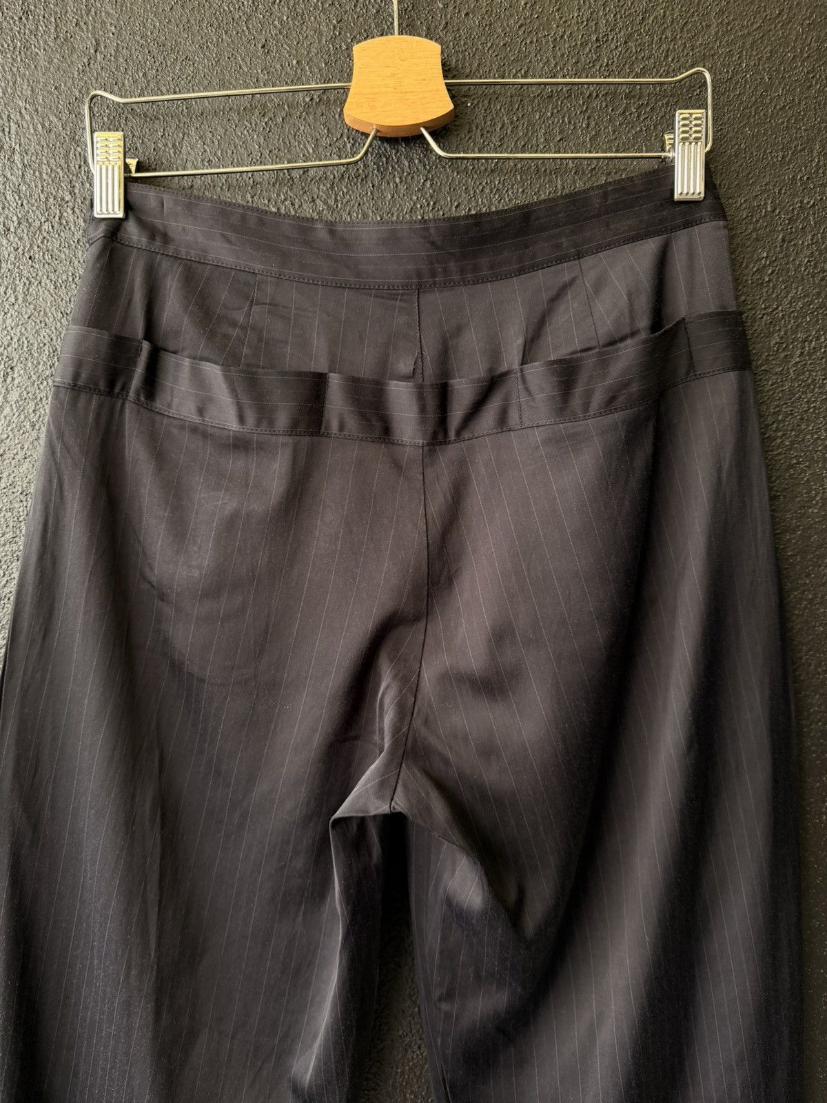 Yohji Yamamoto Yohji Style HIROKO KOSHINO Pinstripe Tapered Wide Pleat pant Size US 29 - 7 Thumbnail
