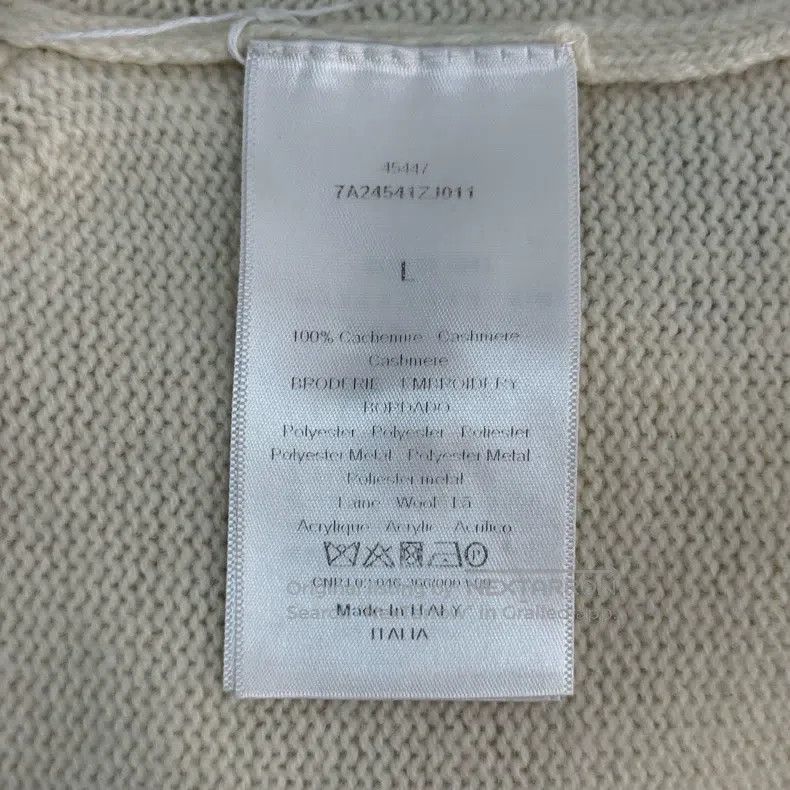 Dior Dior Milky white clover cashmere sweater Size L / US 10 / IT 46 - 6 Thumbnail