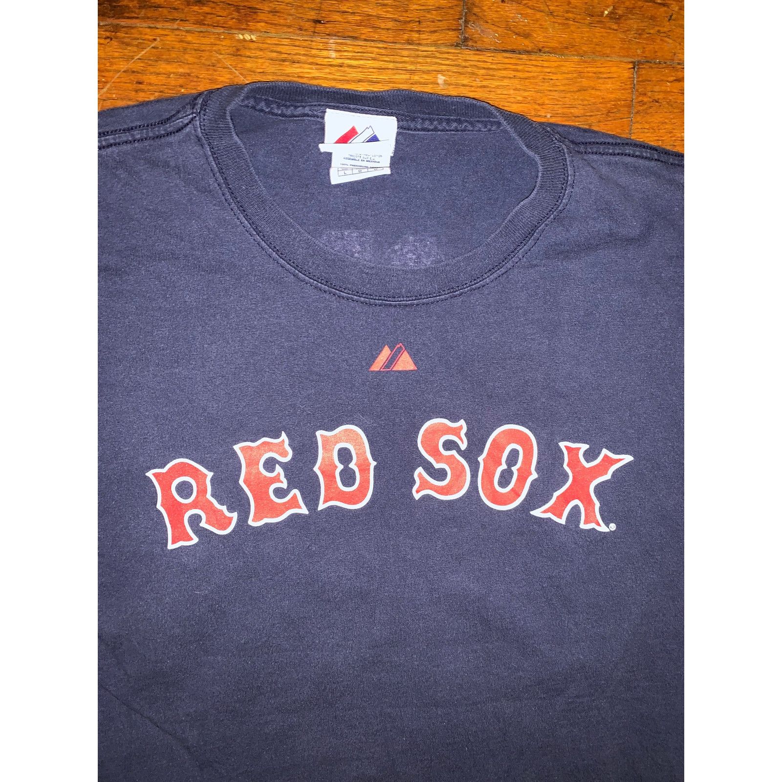 MLB Boston Red Sox Ellsbury T Shirt Majestic L Navy 2008 USA MLB Size US L / EU 52-54 / 3 - 4 Thumbnail