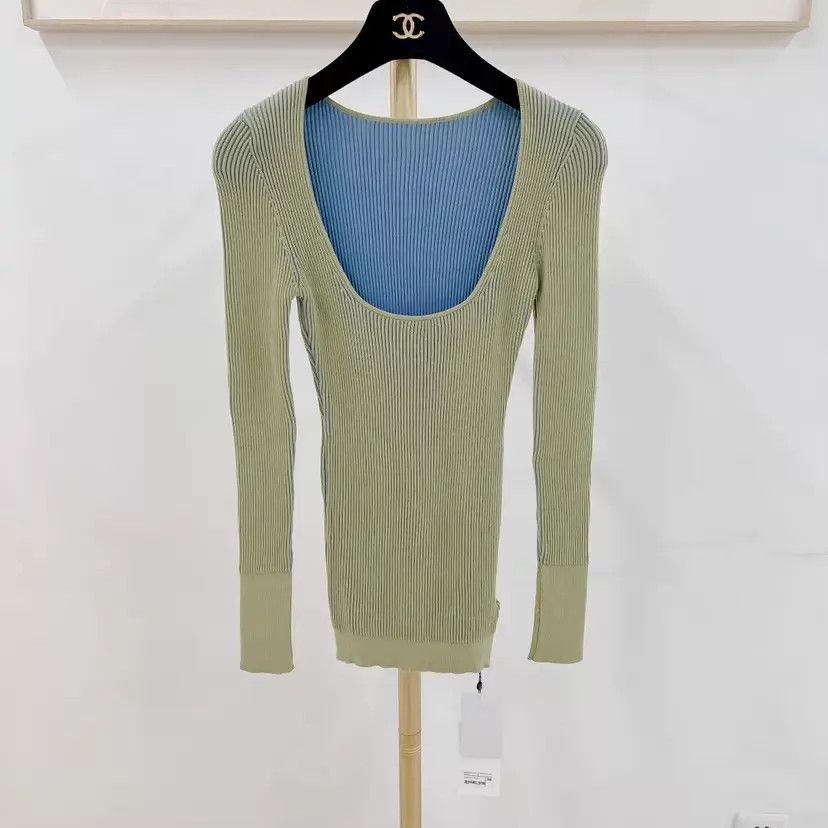 Jacquemus Jacquemus Green & Blue Colorblock Knit Top 36 Size XS / US 0-2 / IT 36-38 - 1 Thumbnail