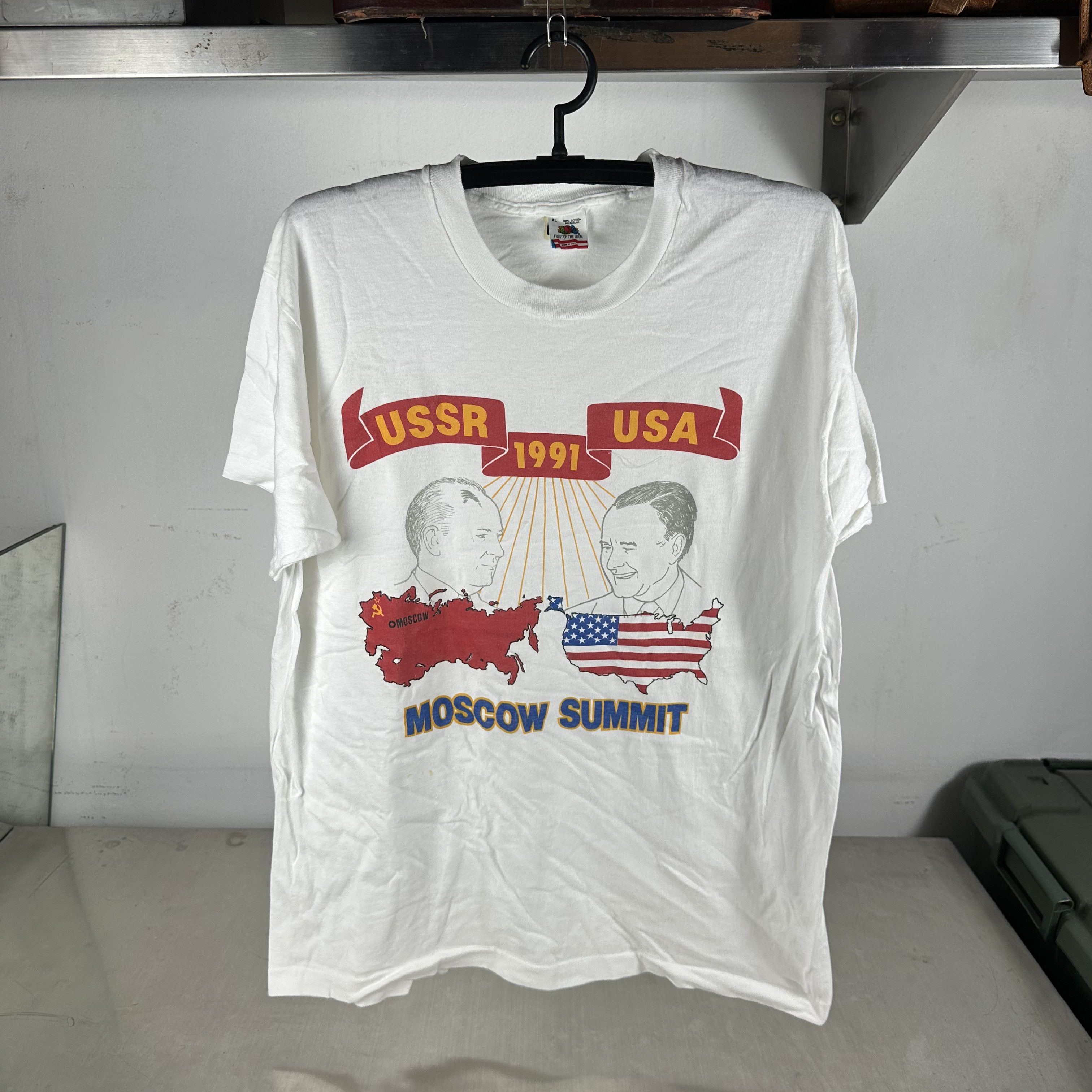 Vintage 1991 USSR USA Moscow Summit Single Stitch T-Shirt