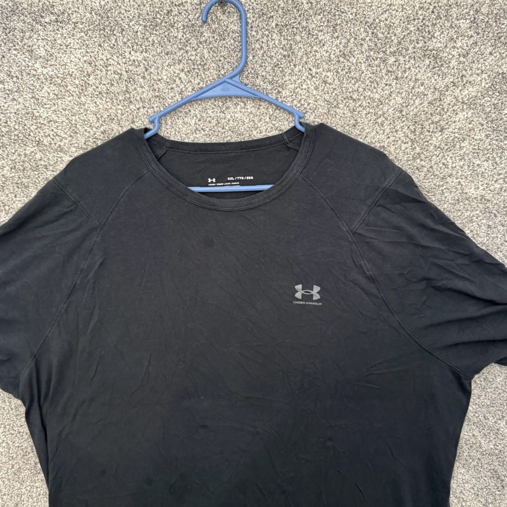 Under Armour Under Armour Shirt Mens 2XL Black Loose Fit Short Sleeve Crew Neck Athletic Gym T-Shirt SS 2022 1370363 Size US XXL / EU 58 / 5 - 4 Thumbnail