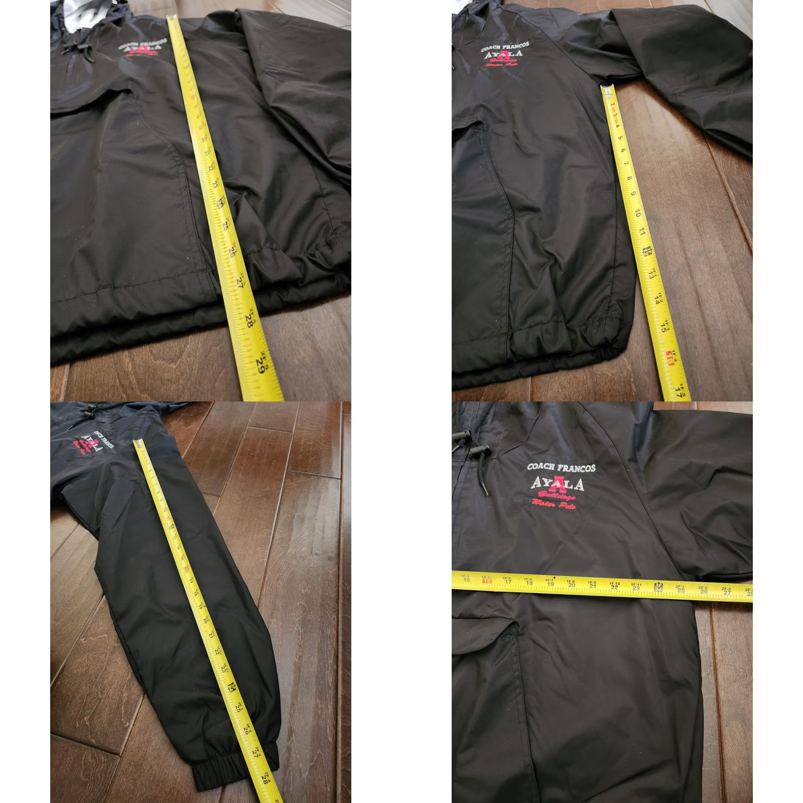 Vintage VINTAGE? No. Ayala High School Bulldogs Water Polo Coach Francos Windbreaker Jacket L Black Nylon Zip Drawstring Men Regular Size US L / EU 52-54 / 3 - 9 Thumbnail