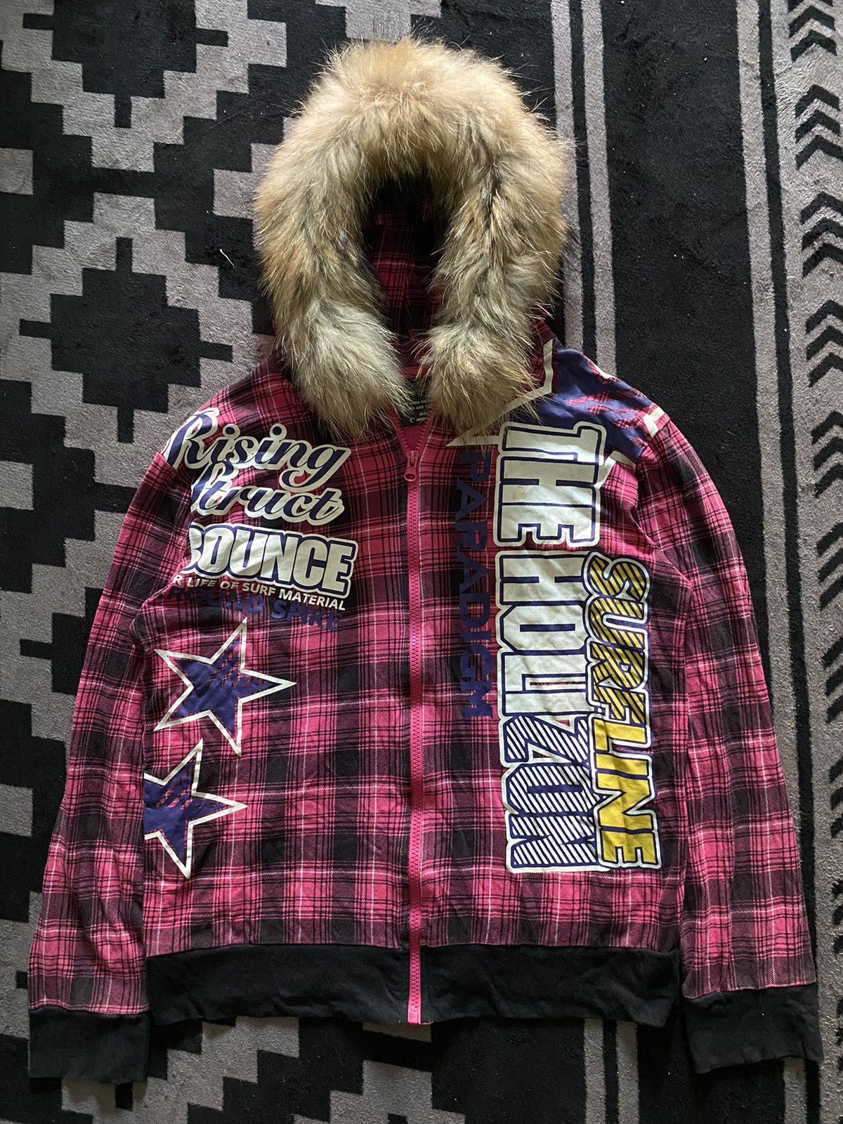 Beauty Beast Oblo design tartan faux fur y2k hoodie Size US M / EU 48-50 / 2 - 1 Thumbnail