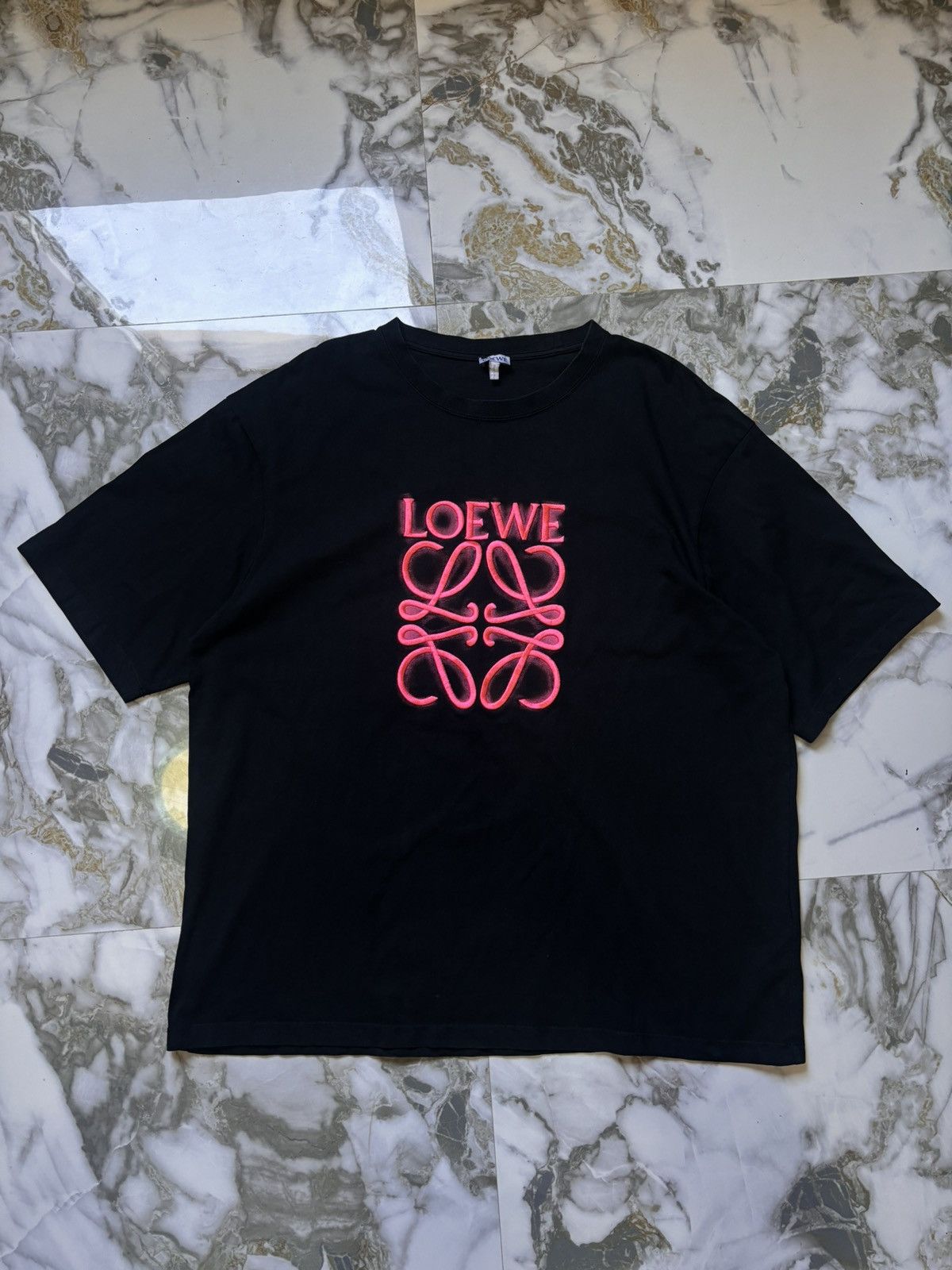 Loewe Loewe Neon Anagram Embroidery tshirt Size US L / EU 52-54 / 3 - 1 Thumbnail