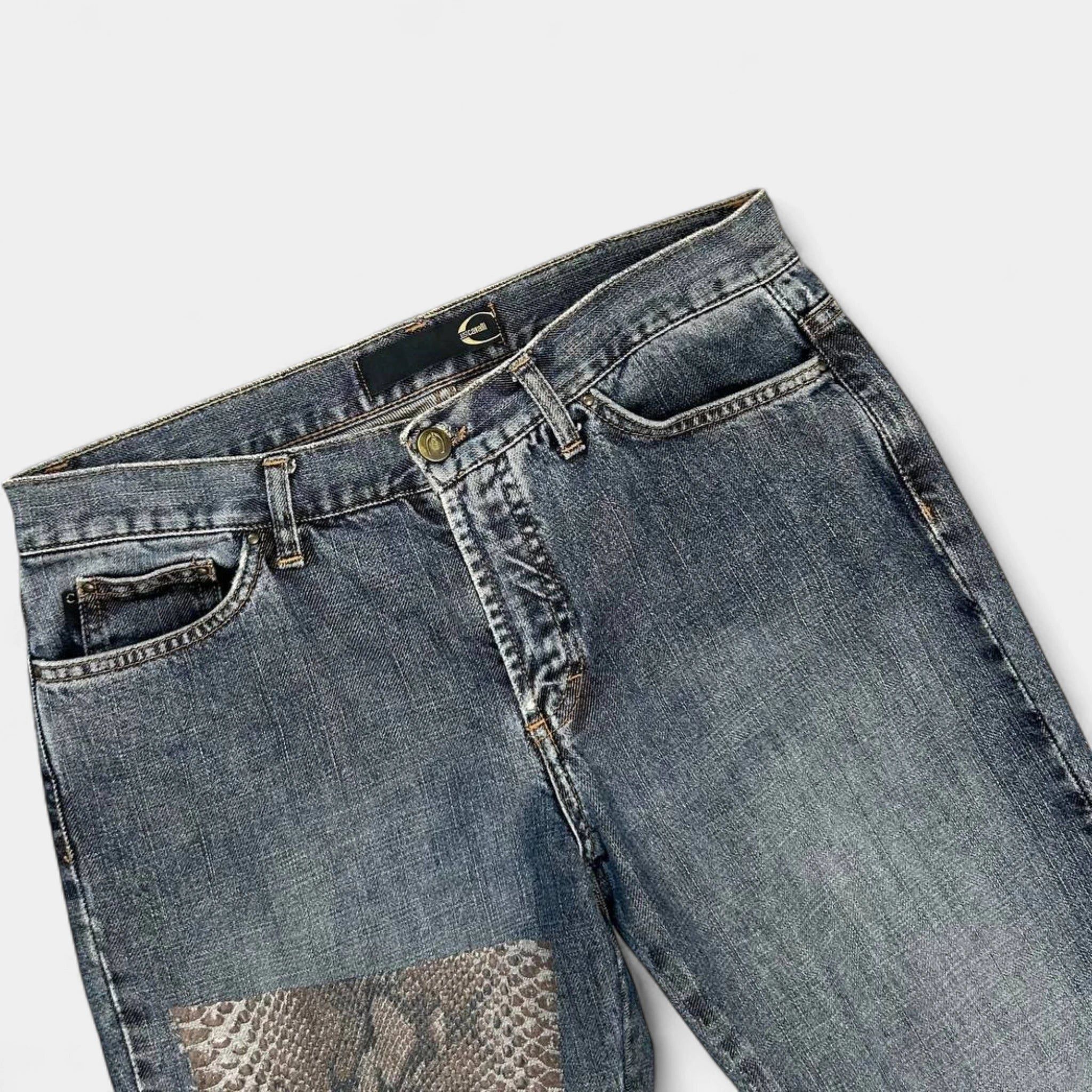 Just Cavalli Just Cavalli Denim Snakeskin Patchwork Jeans Size 28" / US 6 / IT 42 - 2 Thumbnail
