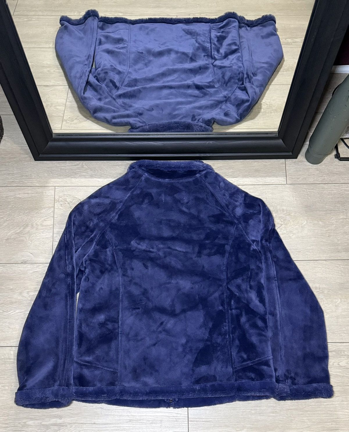 Polo Ralph Lauren Y2K 2000s Women’s Blue Green Tea Fur Lined Zip Up Fleece Size L / US 10 / IT 46 - 2 Thumbnail