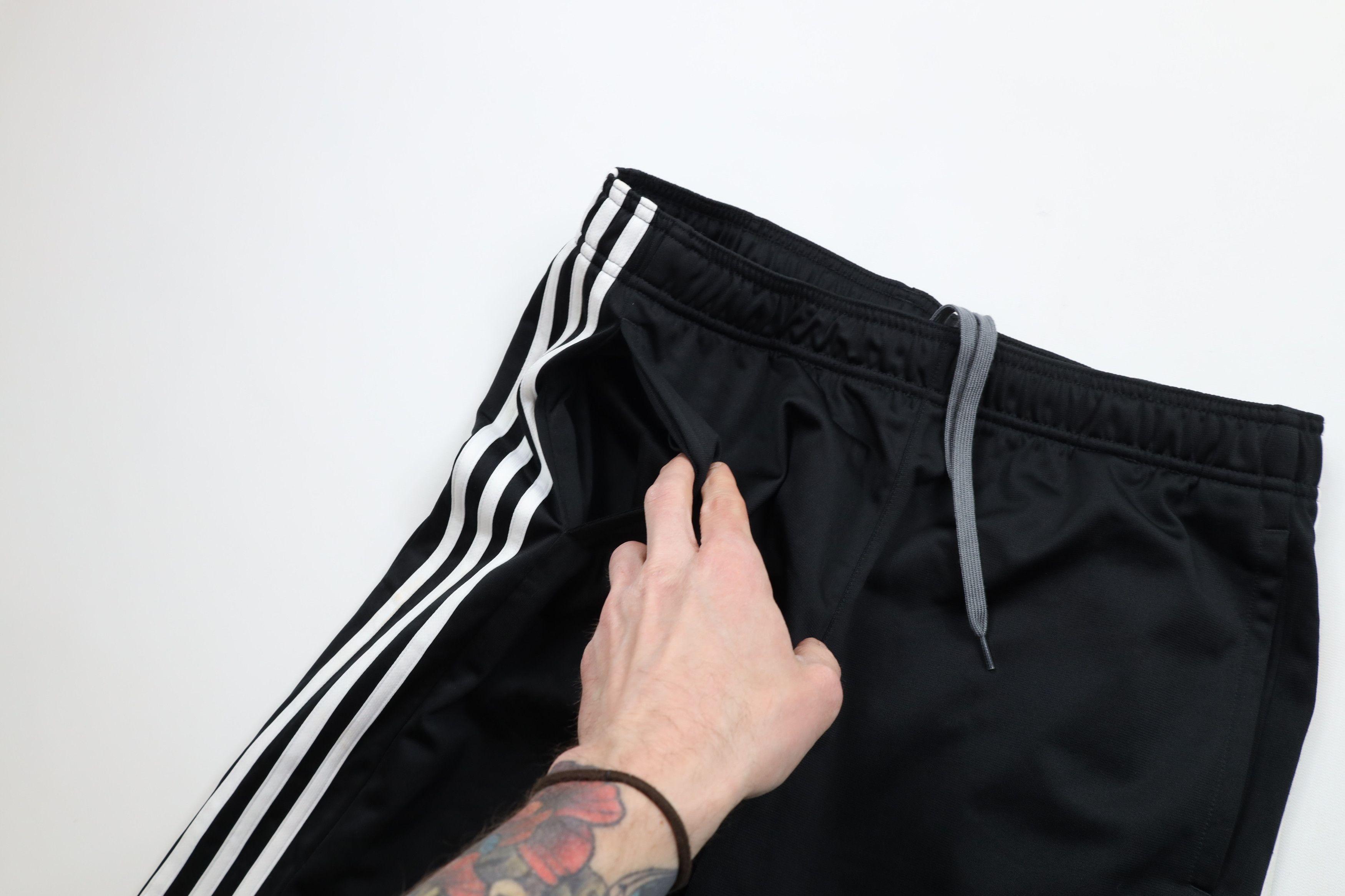Adidas × Vintage Vintage Y2K Adidas Striped Wide Leg Sweatpants Pants Black Size US 36 / EU 52 - 6 Thumbnail