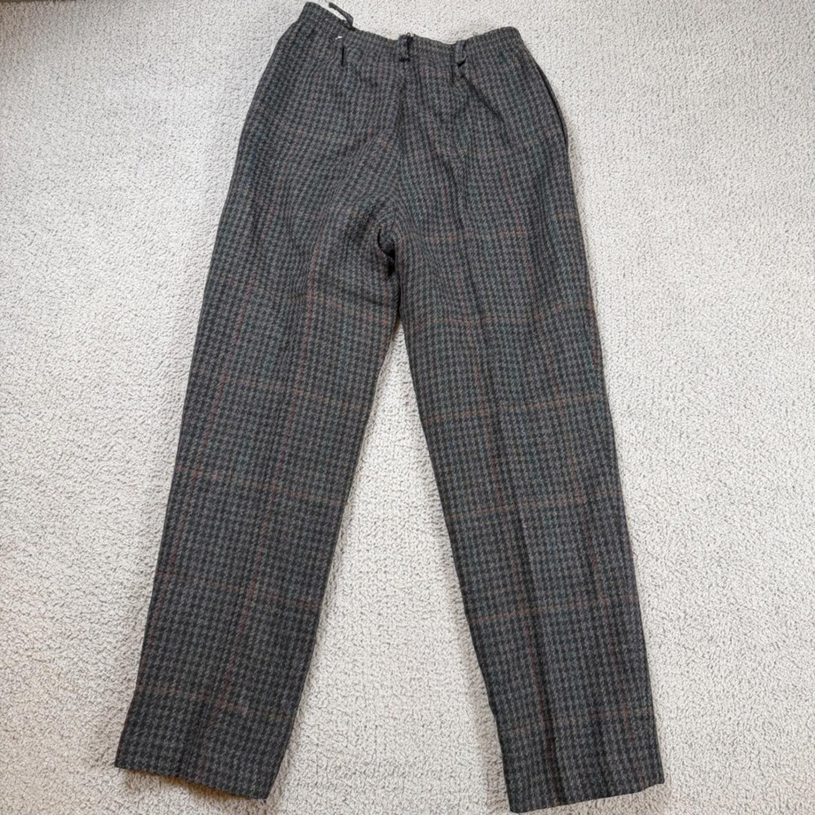 Other Vintage 70's Barclay Square 100% Wool Houndstooth Trousers Size 34R - 4 Thumbnail