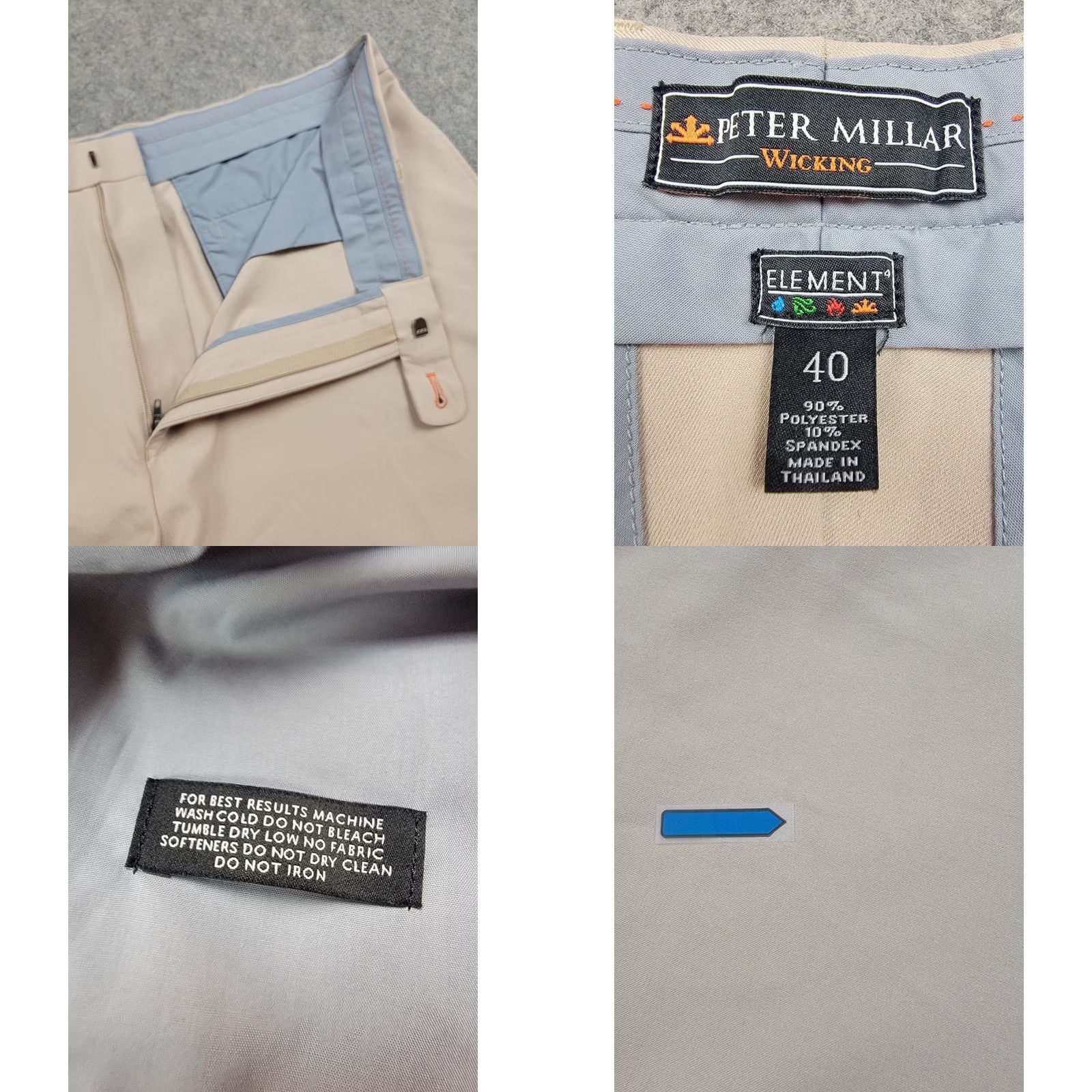 Peter Millar Peter Millar Shorts Mens 40 Brown Beige Wicking Element Golf Casual Preppy Sports Bermuda Front Button Embroidered Logo Pockets Mens Size US 40 / EU 56 - 8 Thumbnail