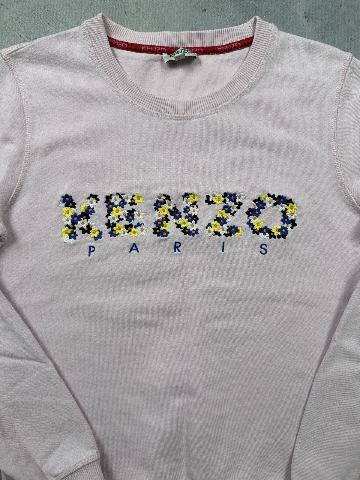 Kenzo Vintage Kenzo Paris Pastel Pink Sweatshirt With Floral Logo Size S / US 4 / IT 40 - 4 Thumbnail